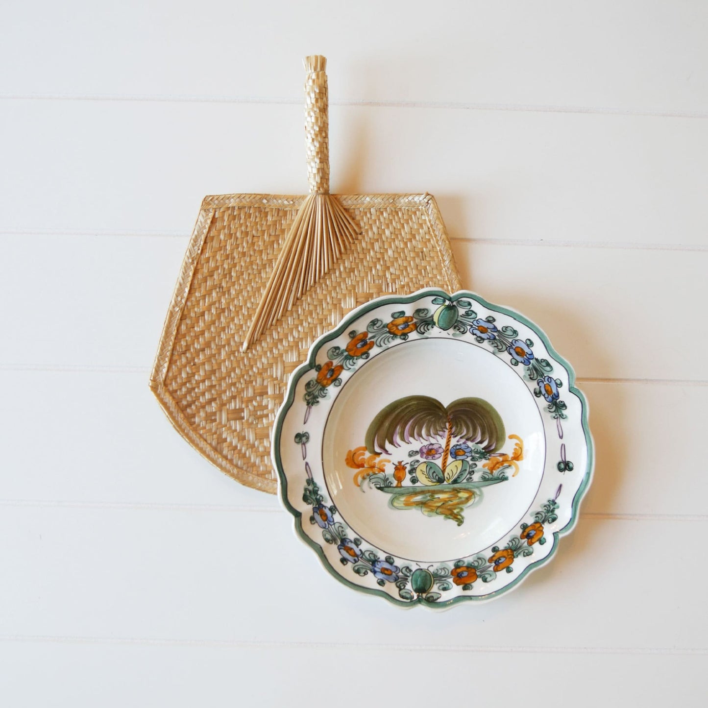 Palm Leaf Fan with Handle Wall Hanging Vintage Boho Wall Decor Vintage Palm Fan Wall Decor