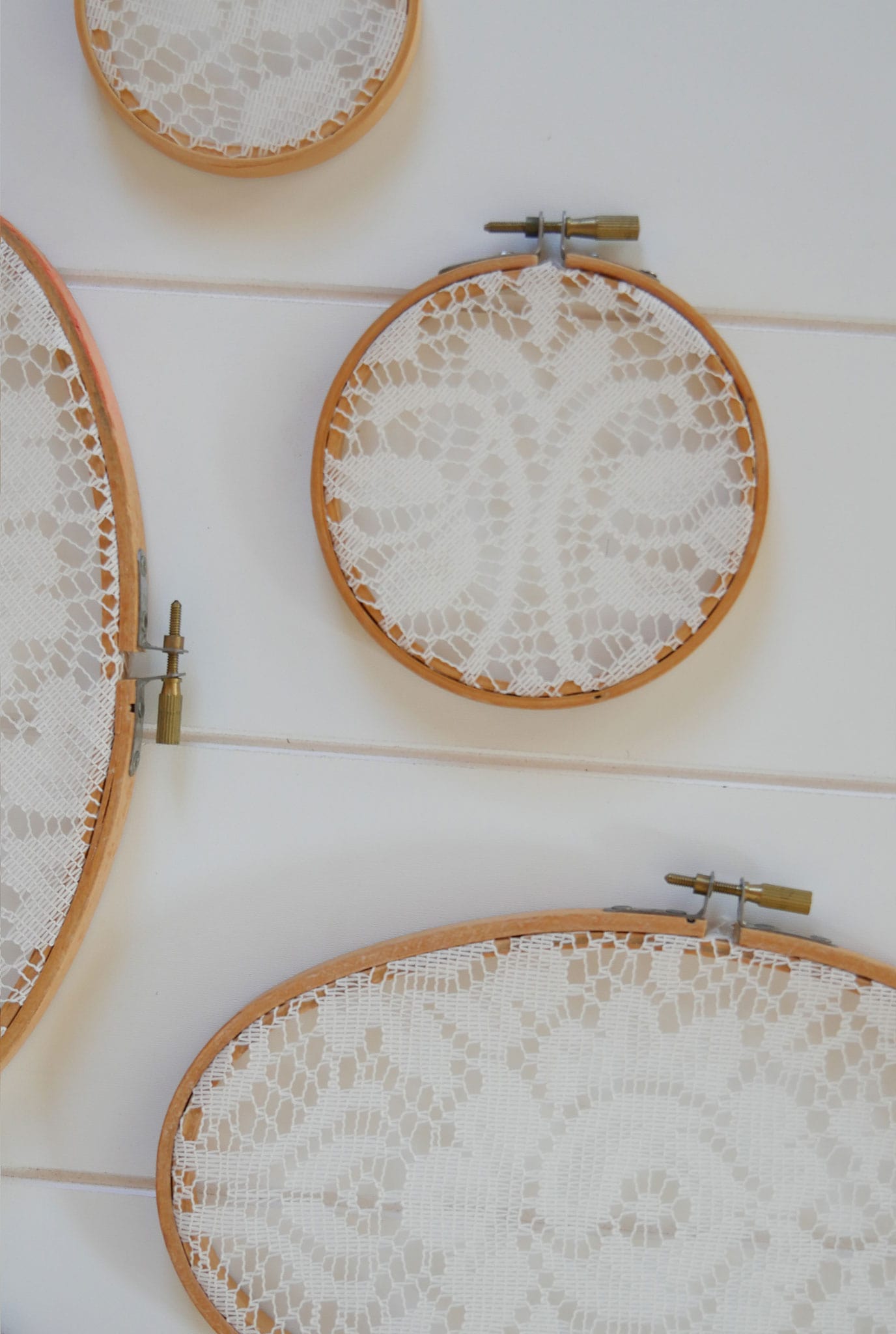 Vintage Gallery Wall, Vintage Lace Gallery Wall, Vintage Embroidery Hoop Wall Display, Vintage Gallery Wall