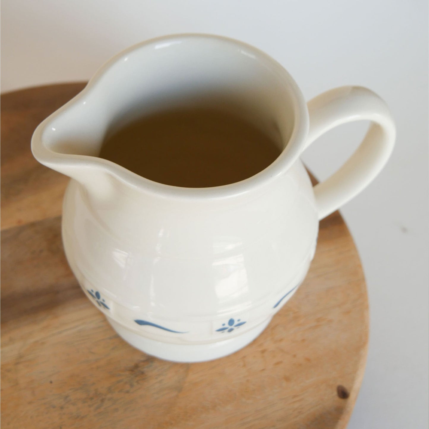 Vintage Longaberger Woven Traditions Classic Blue and White Pitcher Vintage Longaberger Pottery Vintage Farmhouse Blue and White Decor