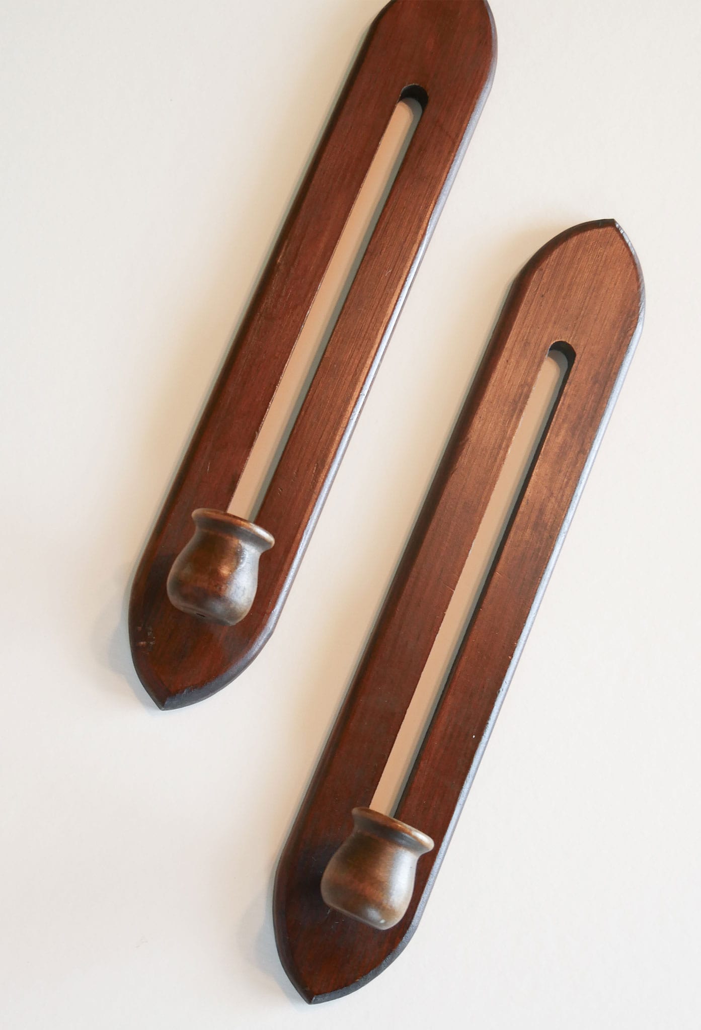 Pair of Vintage MCM Wood Candlestick Sconces, Midcentury Wall Sconce, MCM Candlestick Holders, Midcentury Home Deocr, Vintage MCM Decor, Vintage Midcentury Decor