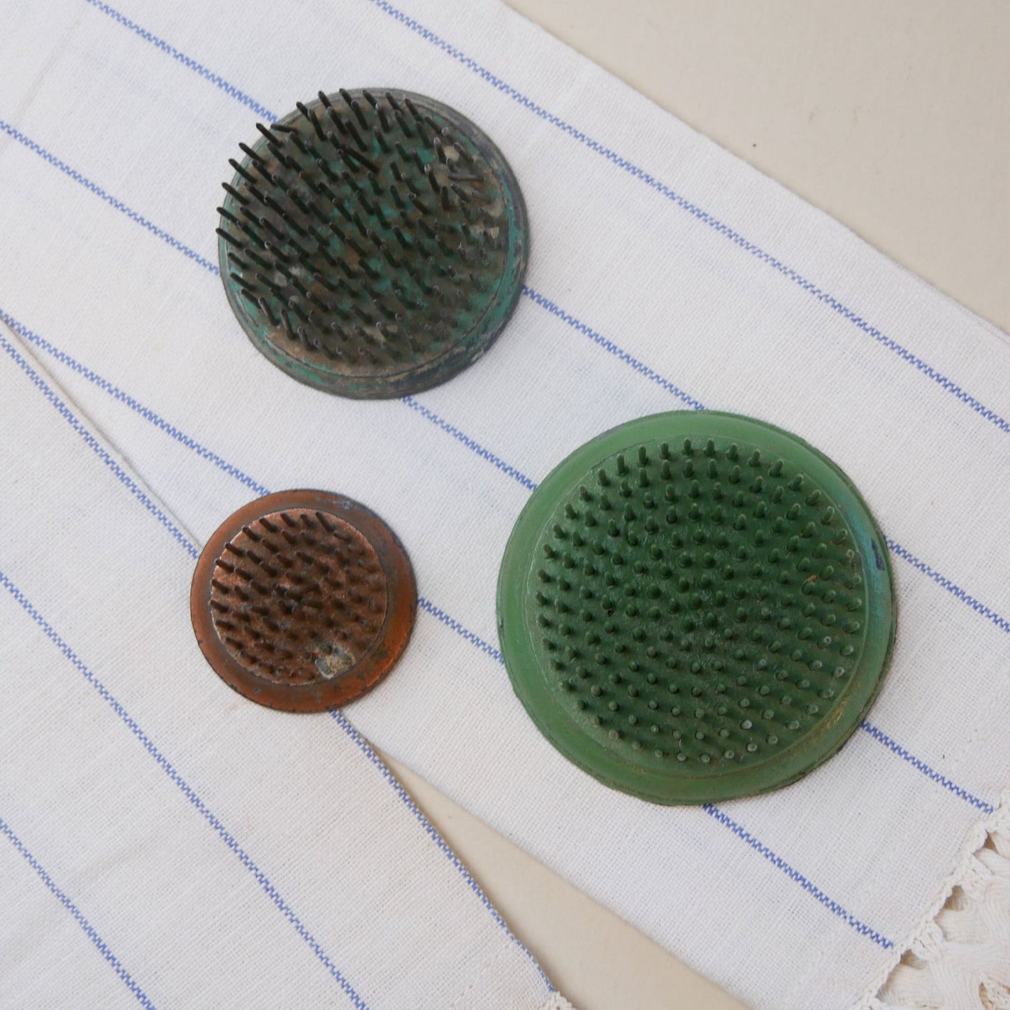 Vintage Metal Flower Frogs, 3 Sizes