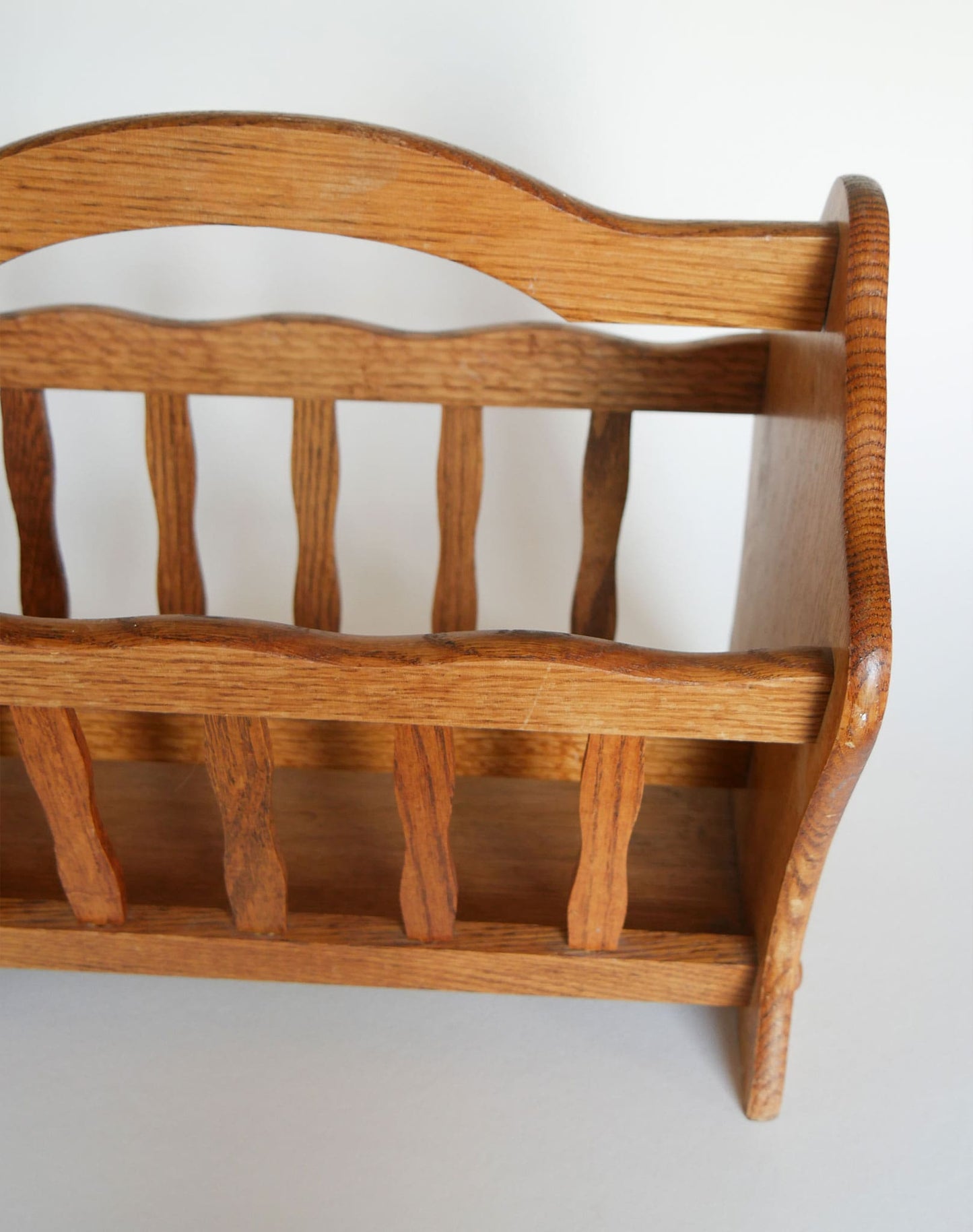 Vintage Oak Magazine Rack Holder, Vintage Wooden Magazine Holder, Vintage Magazine Rack, Vintage Magazine Cubby
