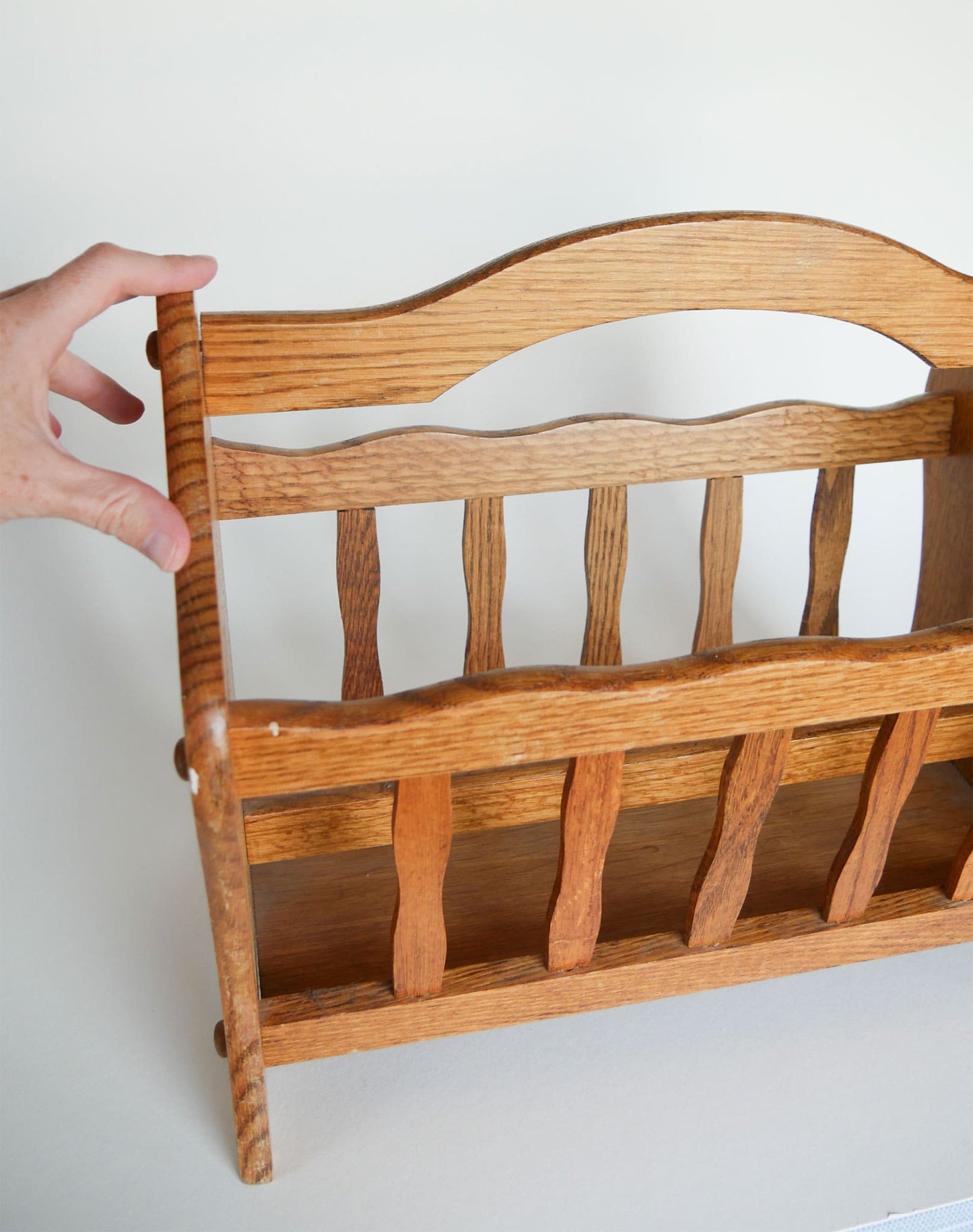 Vintage Oak Magazine Rack Holder, Vintage Wooden Magazine Holder, Vintage Magazine Rack, Vintage Magazine Cubby