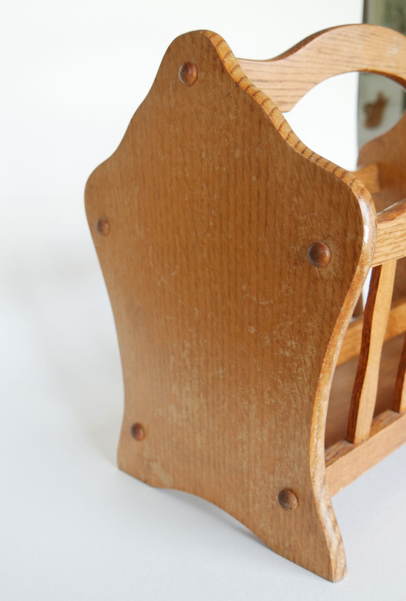 Vintage Oak Magazine Rack Holder, Vintage Wooden Magazine Holder, Vintage Magazine Rack, Vintage Magazine Cubby