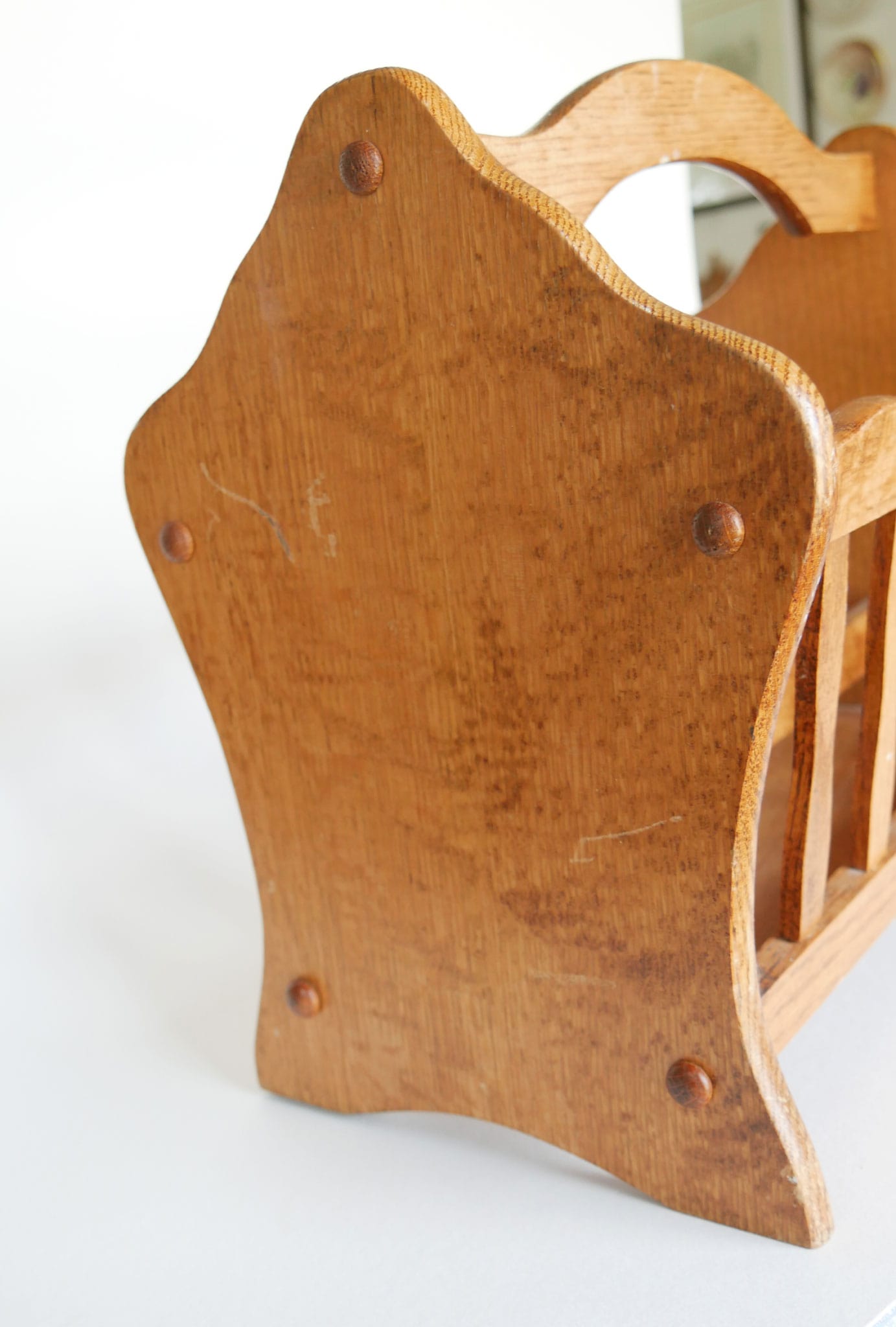 Vintage Oak Magazine Rack Holder, Vintage Wooden Magazine Holder, Vintage Magazine Rack, Vintage Magazine Cubby