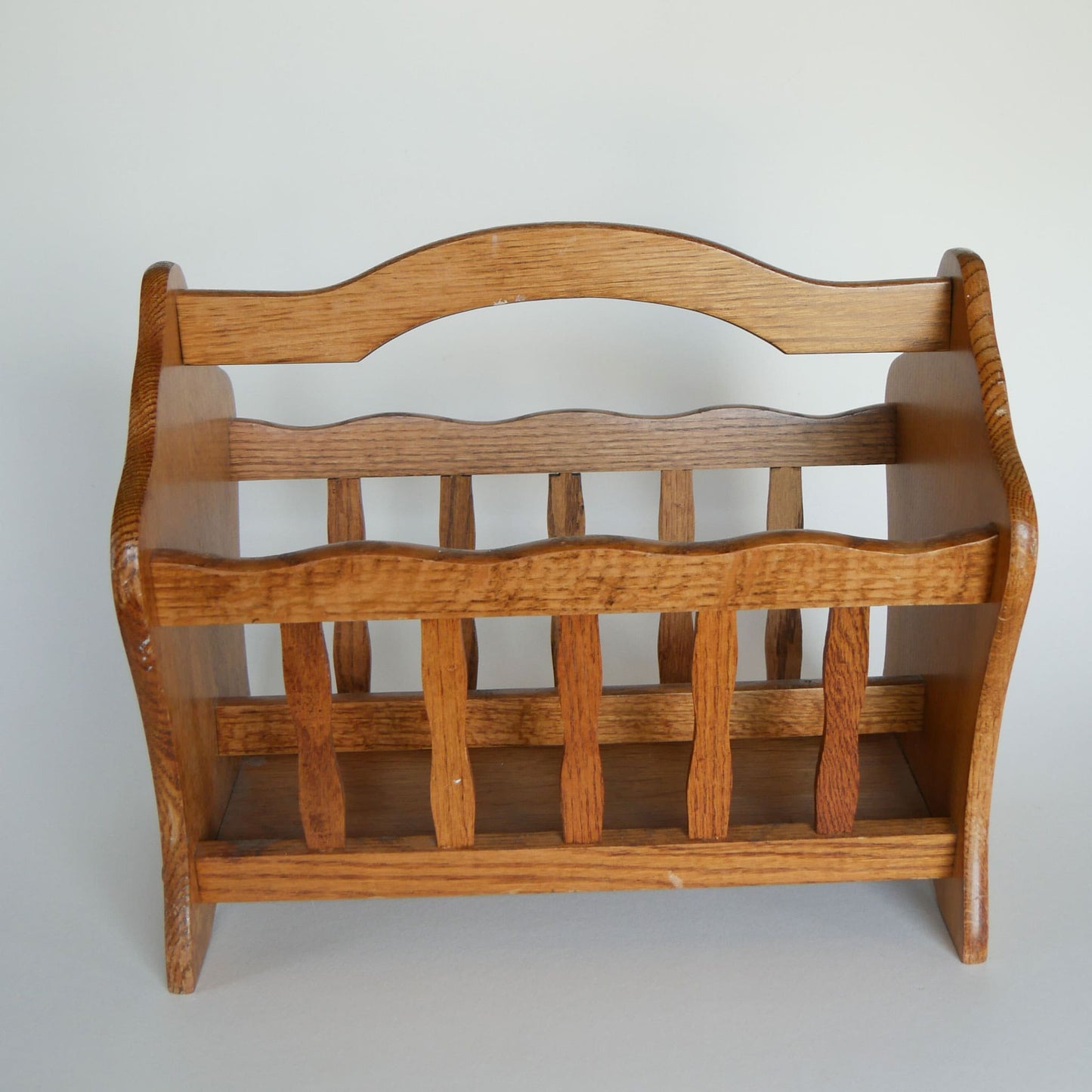 Vintage Oak Magazine Rack Holder, Vintage Wooden Magazine Holder, Vintage Magazine Rack, Vintage Magazine Cubby