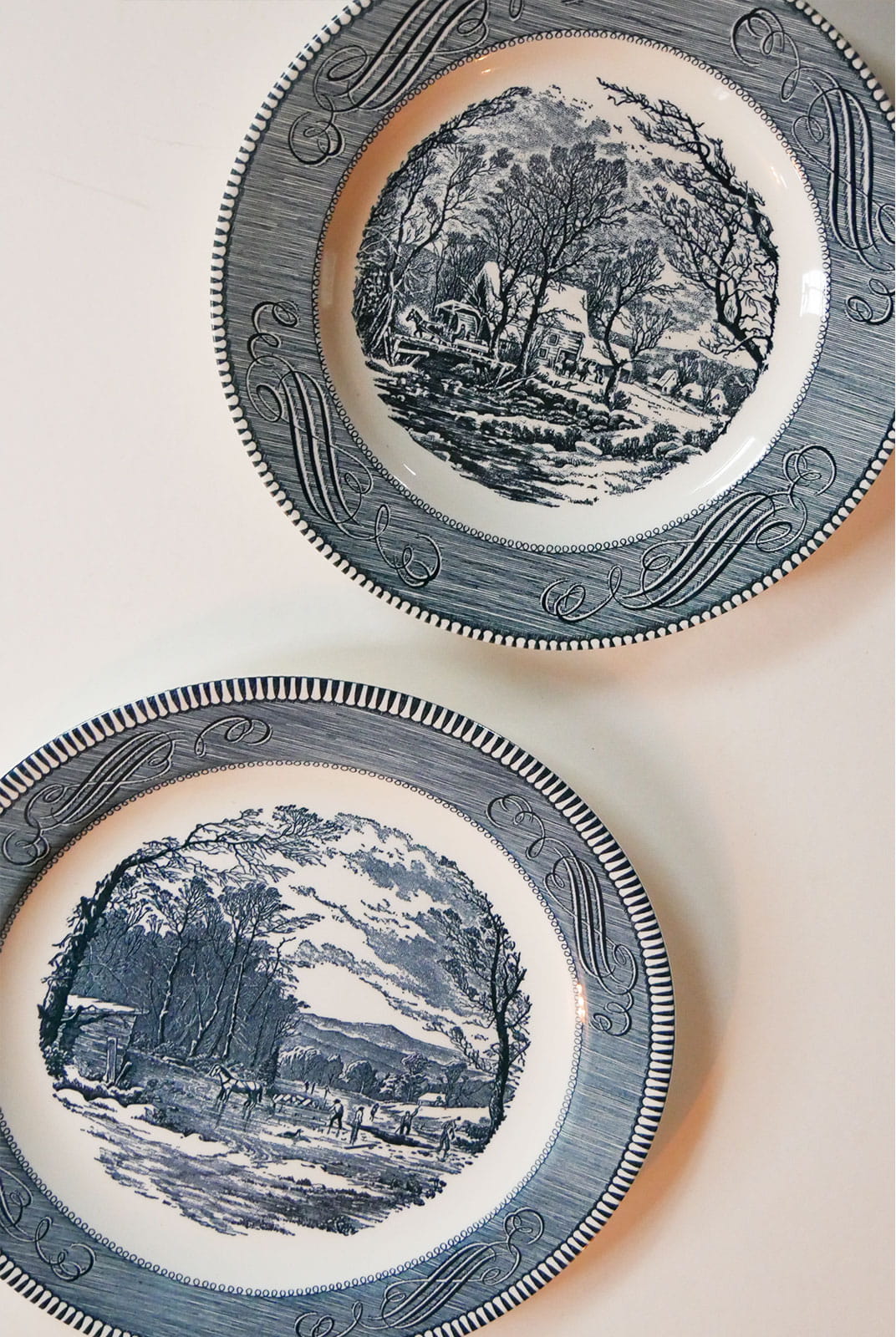Currier & Ives Blue and White Plate Gallery Wall, Vintage Plate Gallery Wall, Decorative Plate Gallery Wall, Blue and White Plate Wall, Cottagecore Plate Wall, Farmhouse Plate Wall