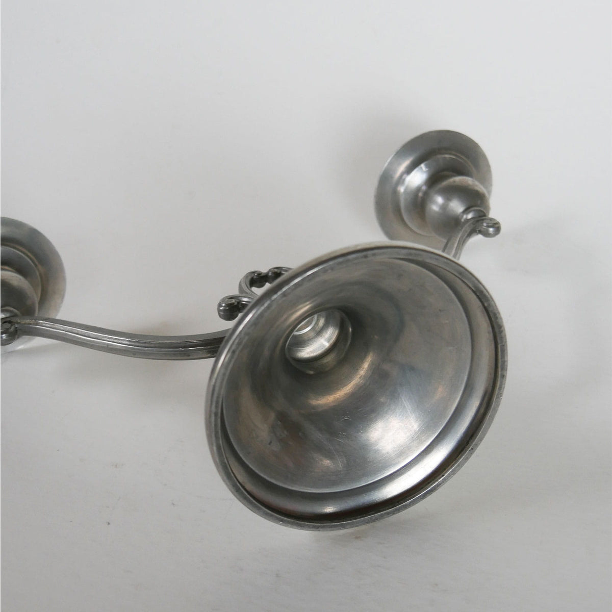 Vintage Pewter Double Candlestick Holder, Primitive Decor, Vintage Silver Candlestick Holder, Vintage Double Candlestick Holder, Vintage Pewter Candlestick Holder, Vintage Pewter Decor
