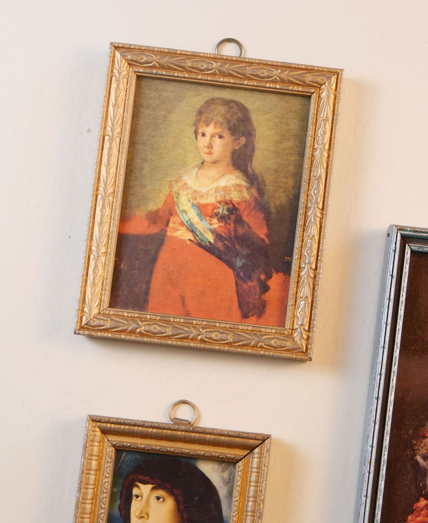 Renaissance Print of Famous Oil Paintings Collection Portrait of a Young Man in Red: 4in x 3in The Infante Francisco de Paula: 5in x 4in Portrait Of A Woman, Called La Bella: 7.5in x 5.75in