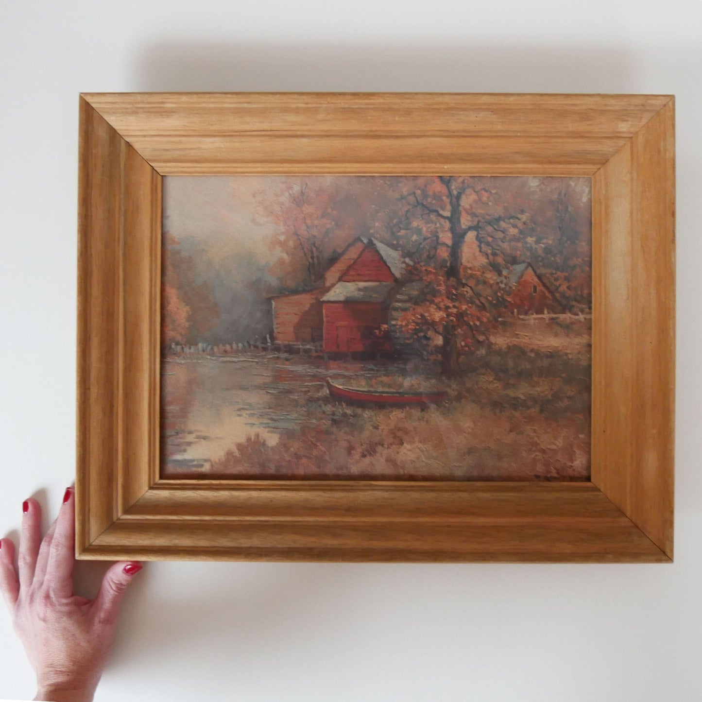 Vintage Framed Robert Woods Fall Cabin, Vintage Fall Framed Print, Vintage Fall Wall Decor, Vintage Home Decor