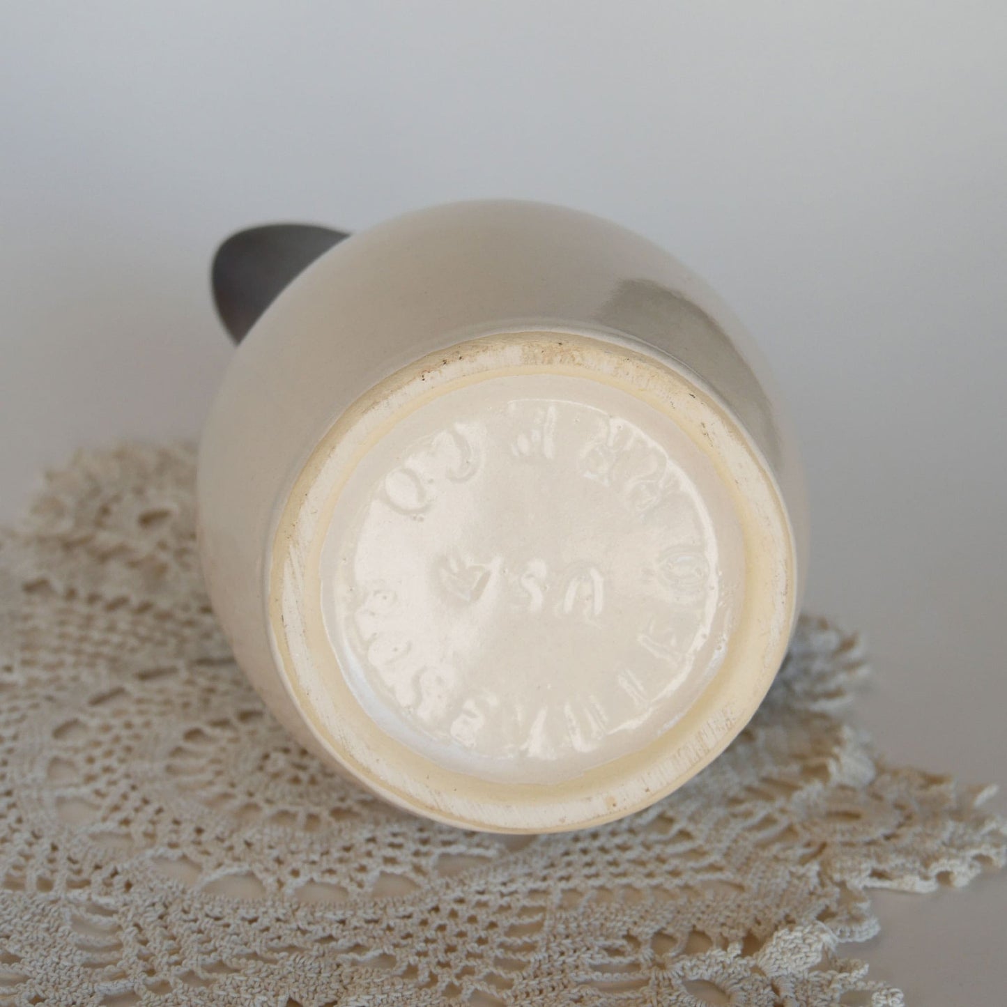 Vintage 6in Roseville Pottery Pitcher, intage Two Tone Pottery Pitcher, Vintage Farmhouse Pitcher, Vintage Kitchen Decor