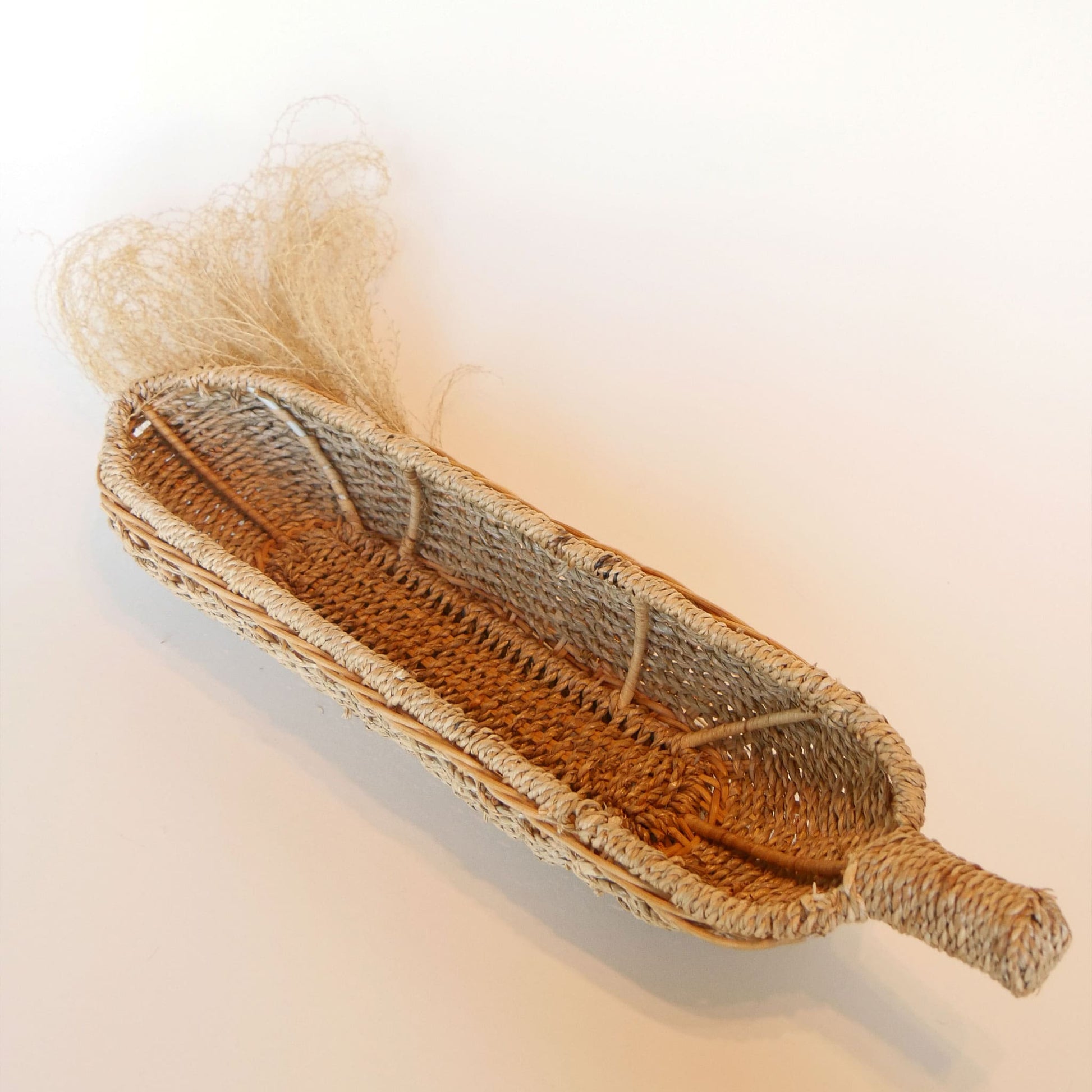 Vintage Seagrass Basket Tray with Handle Vintage Long Seagrass Basket Vintage Wicker Basket Tray Vintage Wire Wicker Basket Tray