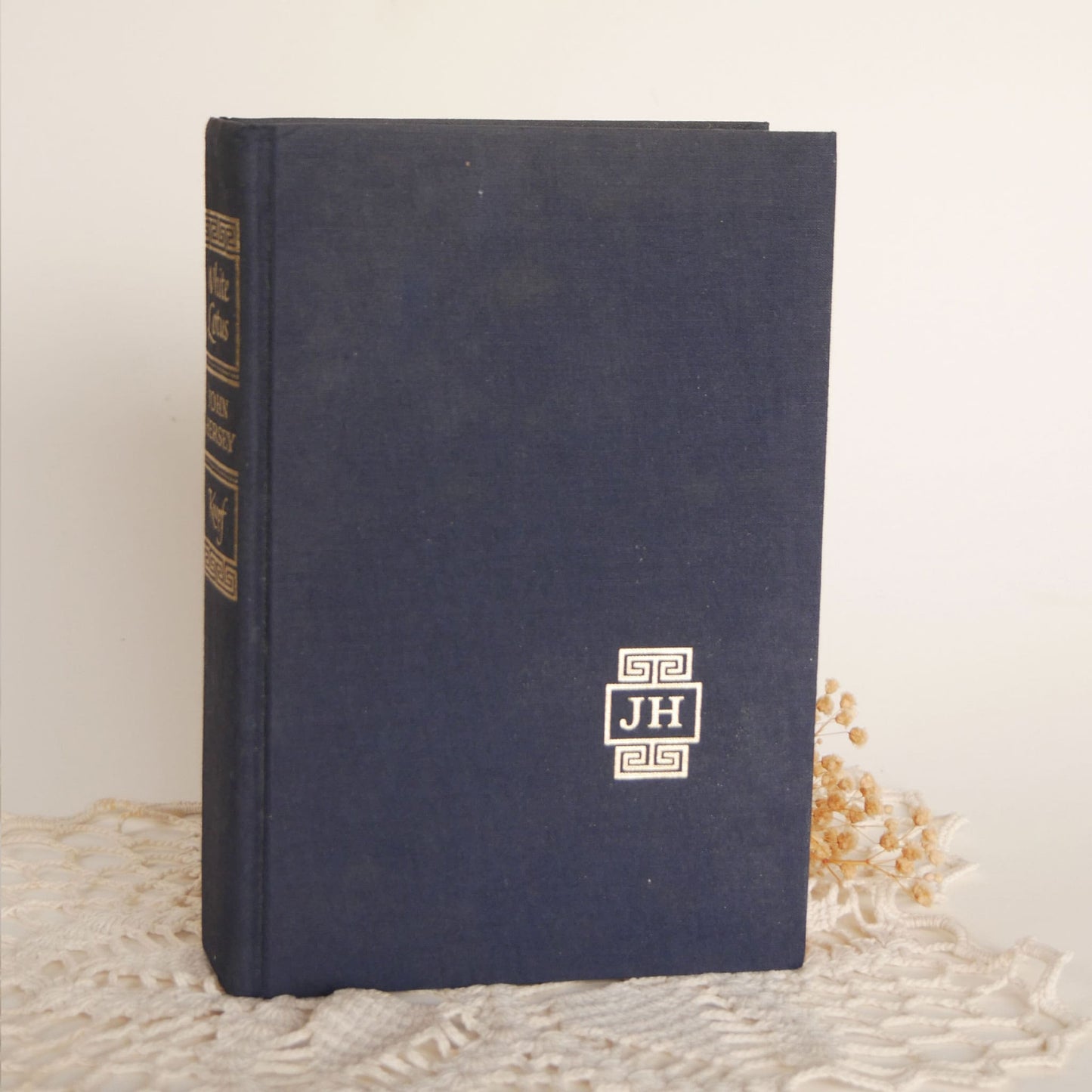 Vintage White Lotus John Hersey Alfred A. Knopf First Edition Vintage Navy Blue Coffee Table Book