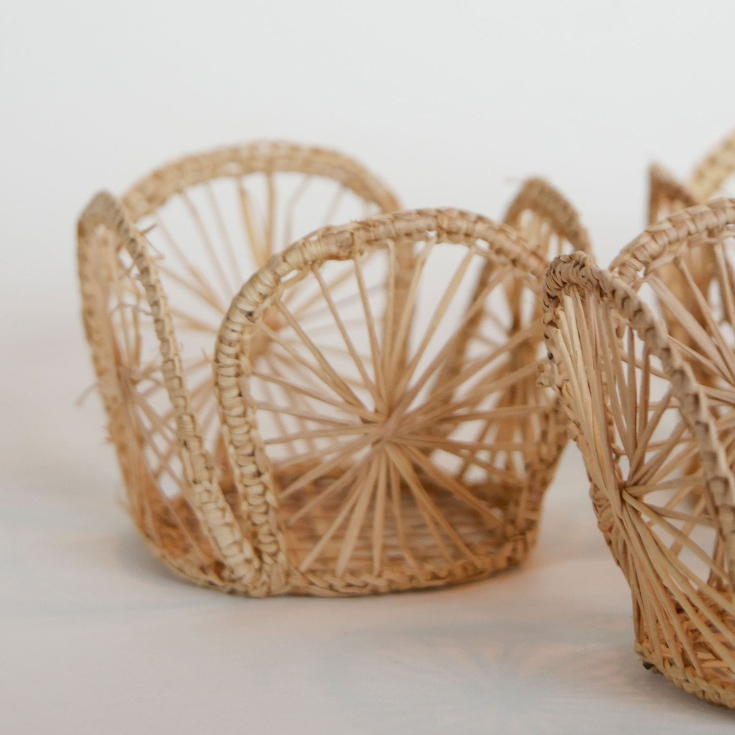 Set of Vintage Wicker Cup Holders, Vintage Wicker Glass Holders MCM Vintage Dining Decor Vintage Midcentury Modern Decor MCM Wicker Decor
