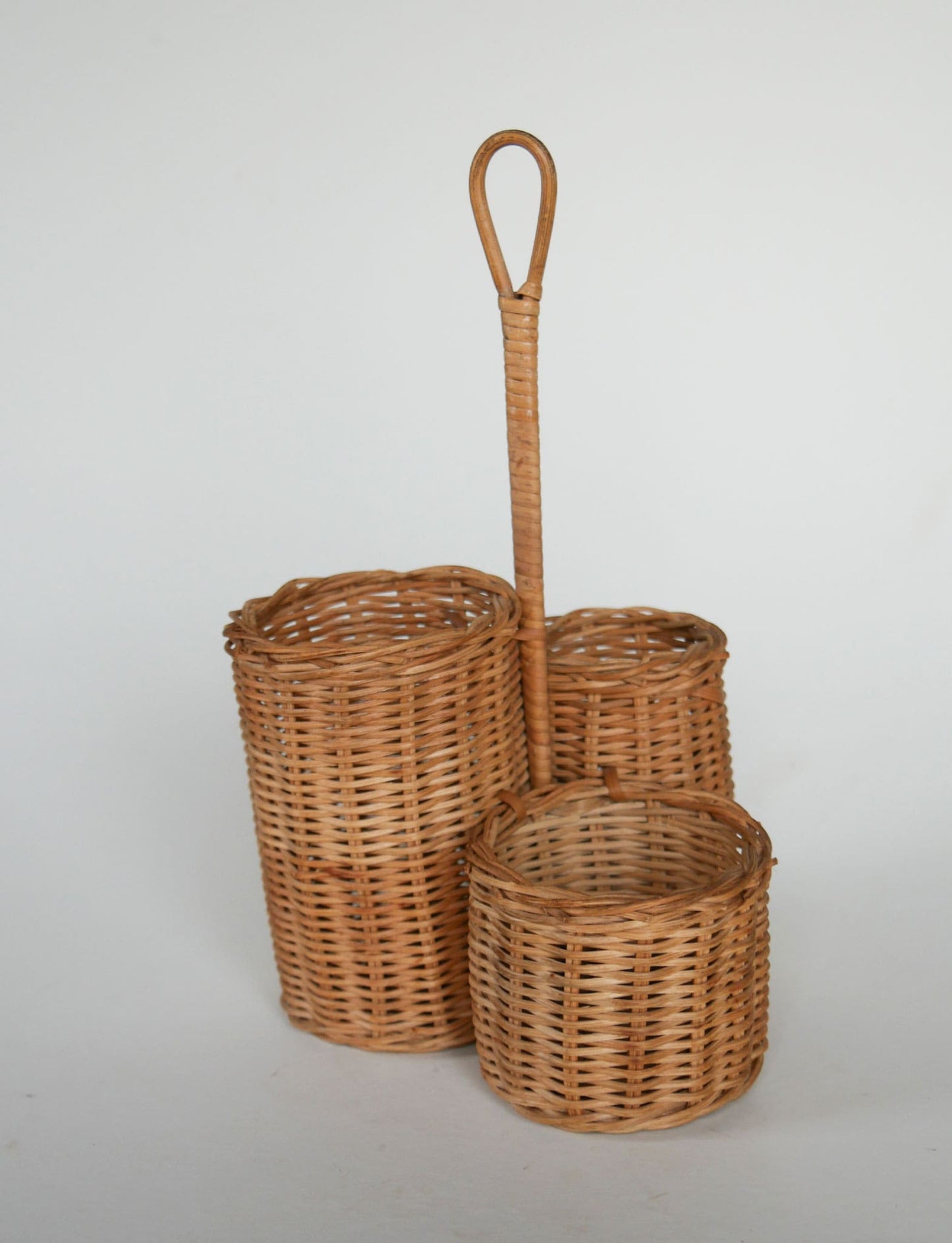 Vintage Wicker Caddy, Vintage Wicker Planter