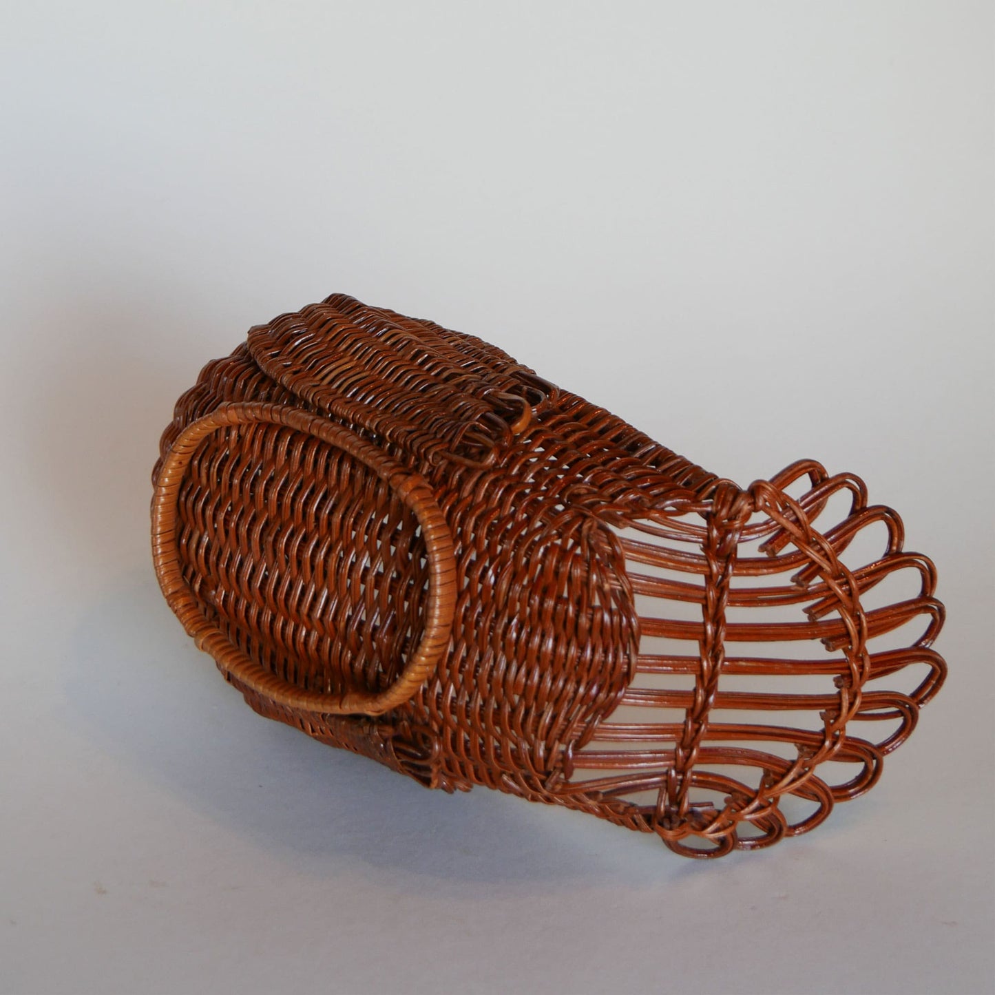 Vintage Rattan Wicker Turkey Basket, Turkey Shaped Basket