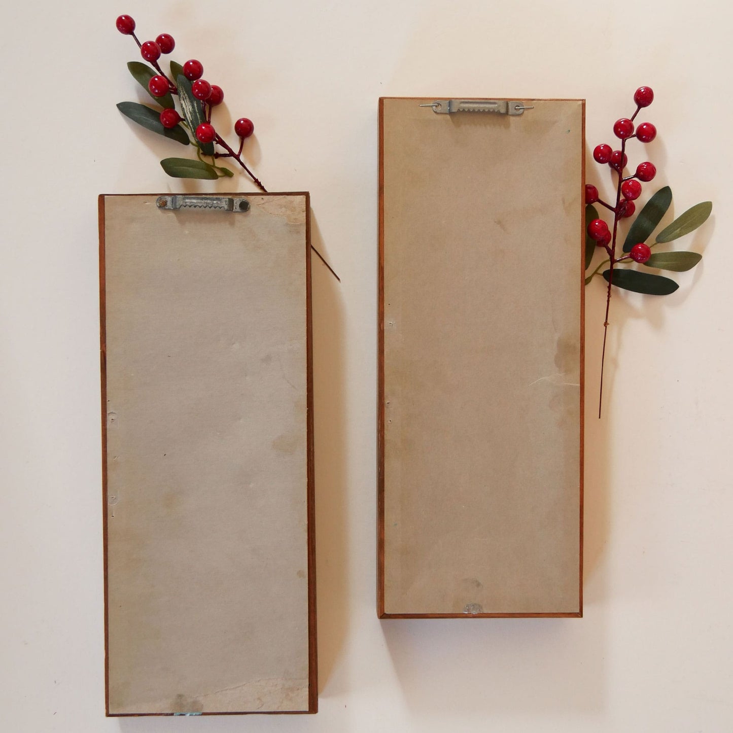 Vintage Wood Framed Rectangle Mirror, Vintage Framed Gallery Wall Mirror