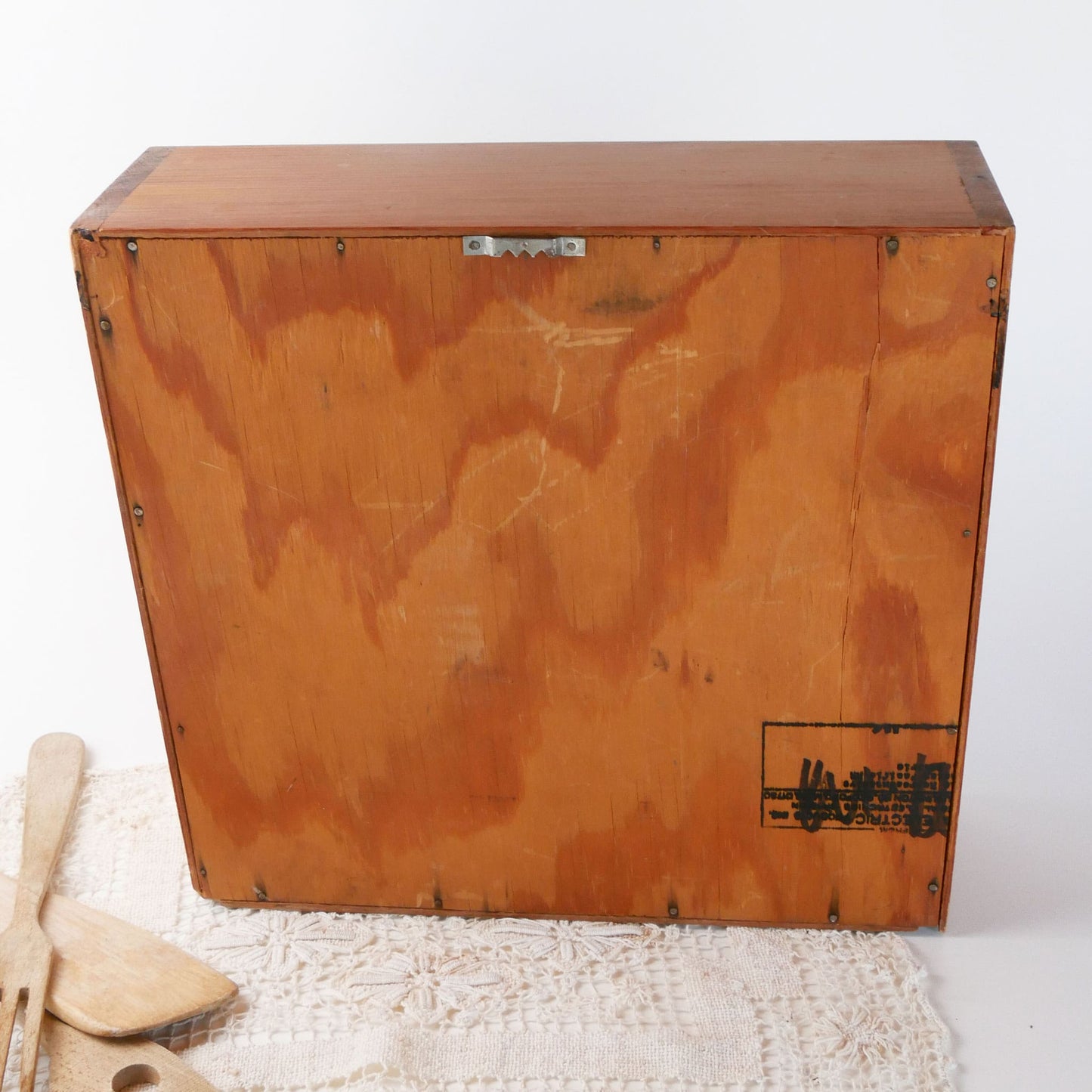 Vintage Wooden Spice Rack with Drawer and Porcelain Knob, Vintage Spice Racks, Vintage Kitchen Wall Shelf and Drawers