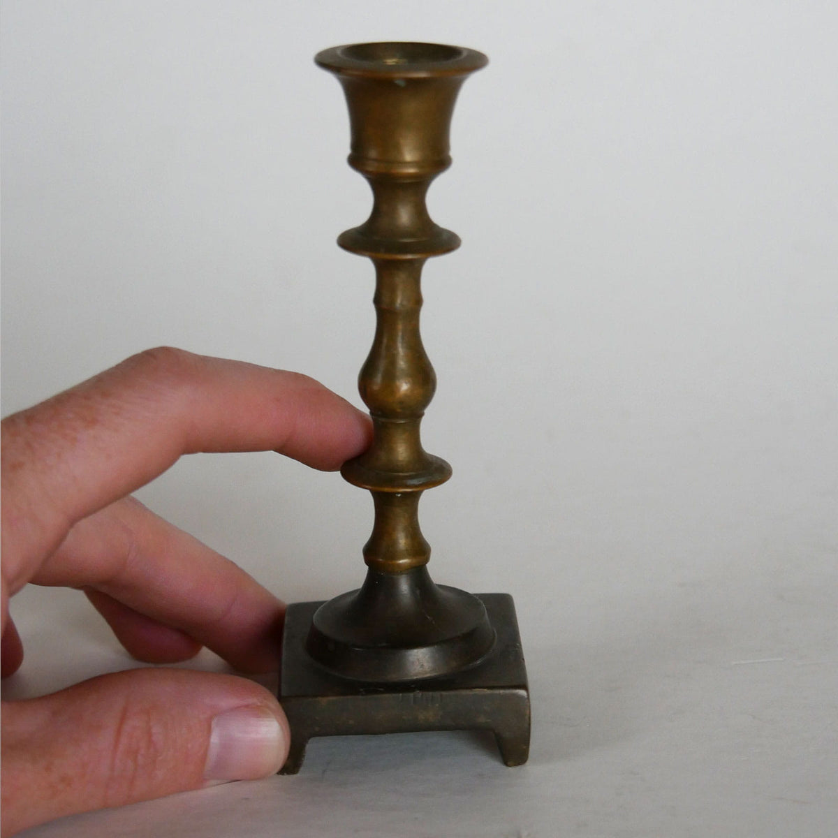 Vintage Mini Brass Chamberstick Holder, Vintage BRass Candlestick Holder, Vintage Brass Candleholder, Vintage BRass Decor, Vintage Brass, Brass Candle Holder