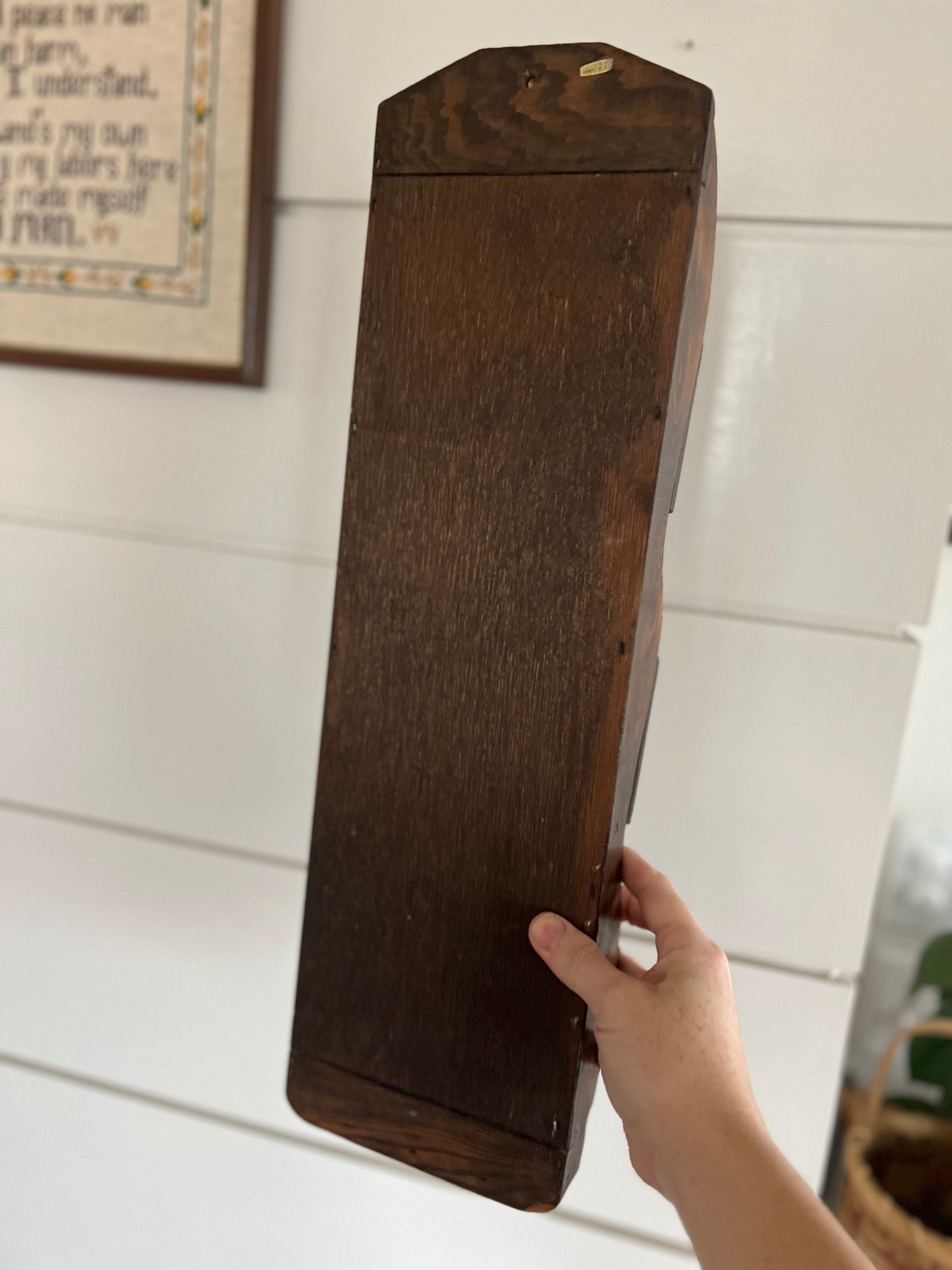 Vintage Farmhouse Wall Pocket, vintage Farmhouse Wall Decor, Vintage Wood Wall Pocket, Vintage Mail Organizer, Vintage Letter Holder