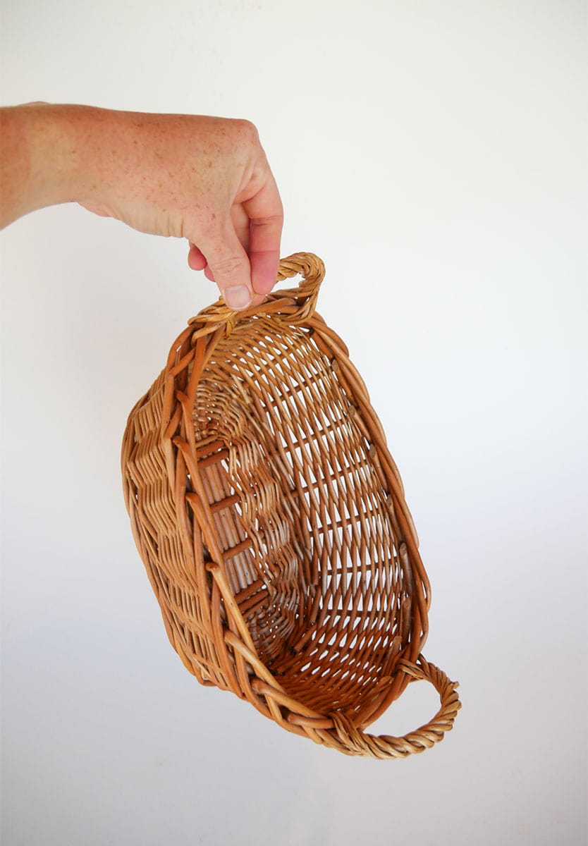 Vintage Rattan Wicker Basket with Handles