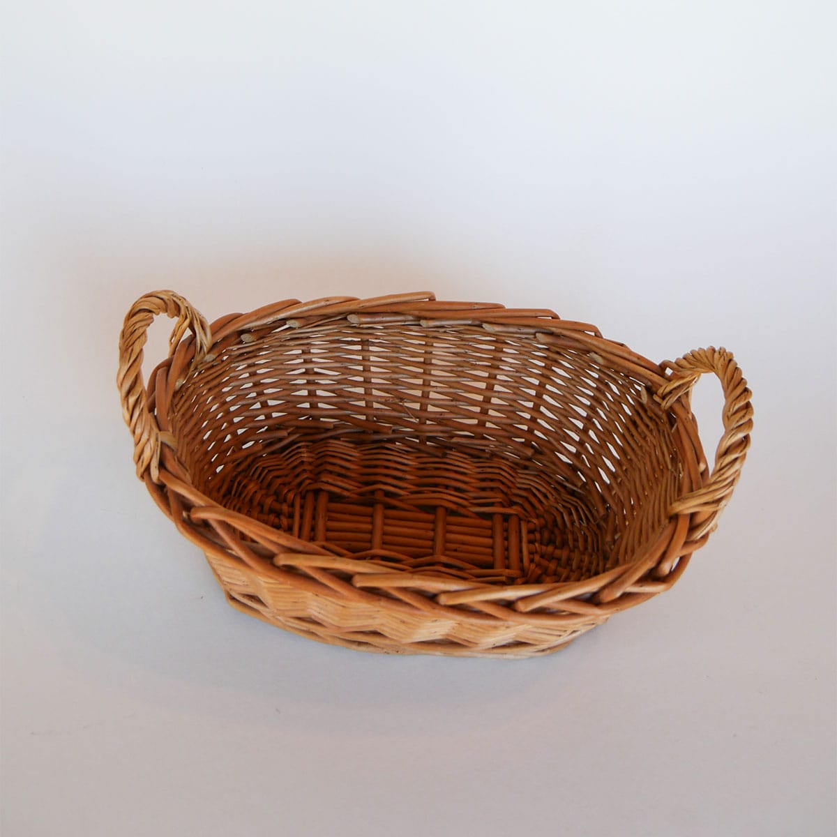 Vintage Rattan Wicker Basket with Handles