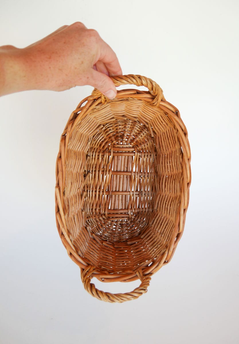 Vintage Rattan Wicker Basket with Handles