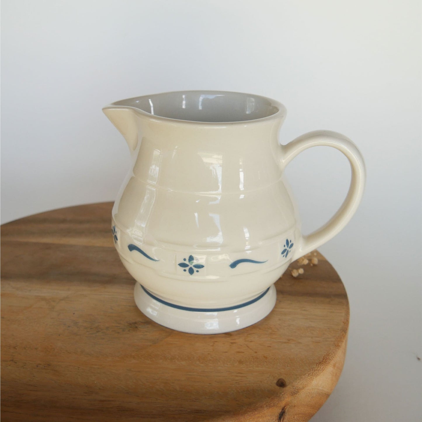Vintage Longaberger Woven Traditions Classic Blue and White Pitcher Vintage Longaberger Pottery Vintage Farmhouse Blue and White Decor