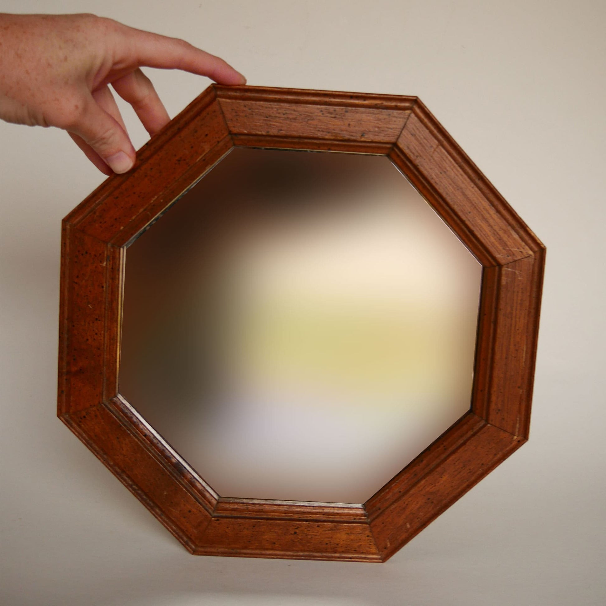 Vintage Octagon Mirror, Vintage Wood Gallery Mirror