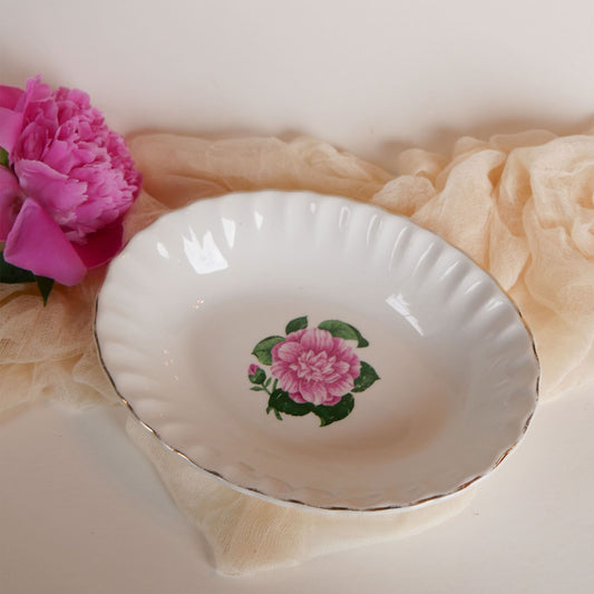W.S. George Bolero Oval Serving Platter, Cameilla Floral Design, Vintage W.S. George Bolero Cameilla Design, Vintage Pink Floral China Set