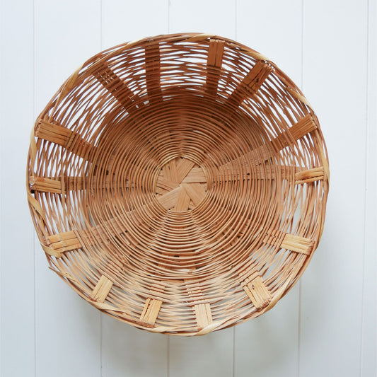 Large Vintage Wicker Basket Wall Decor Large Vitnage Basket Decoration Farmhouse Baskets