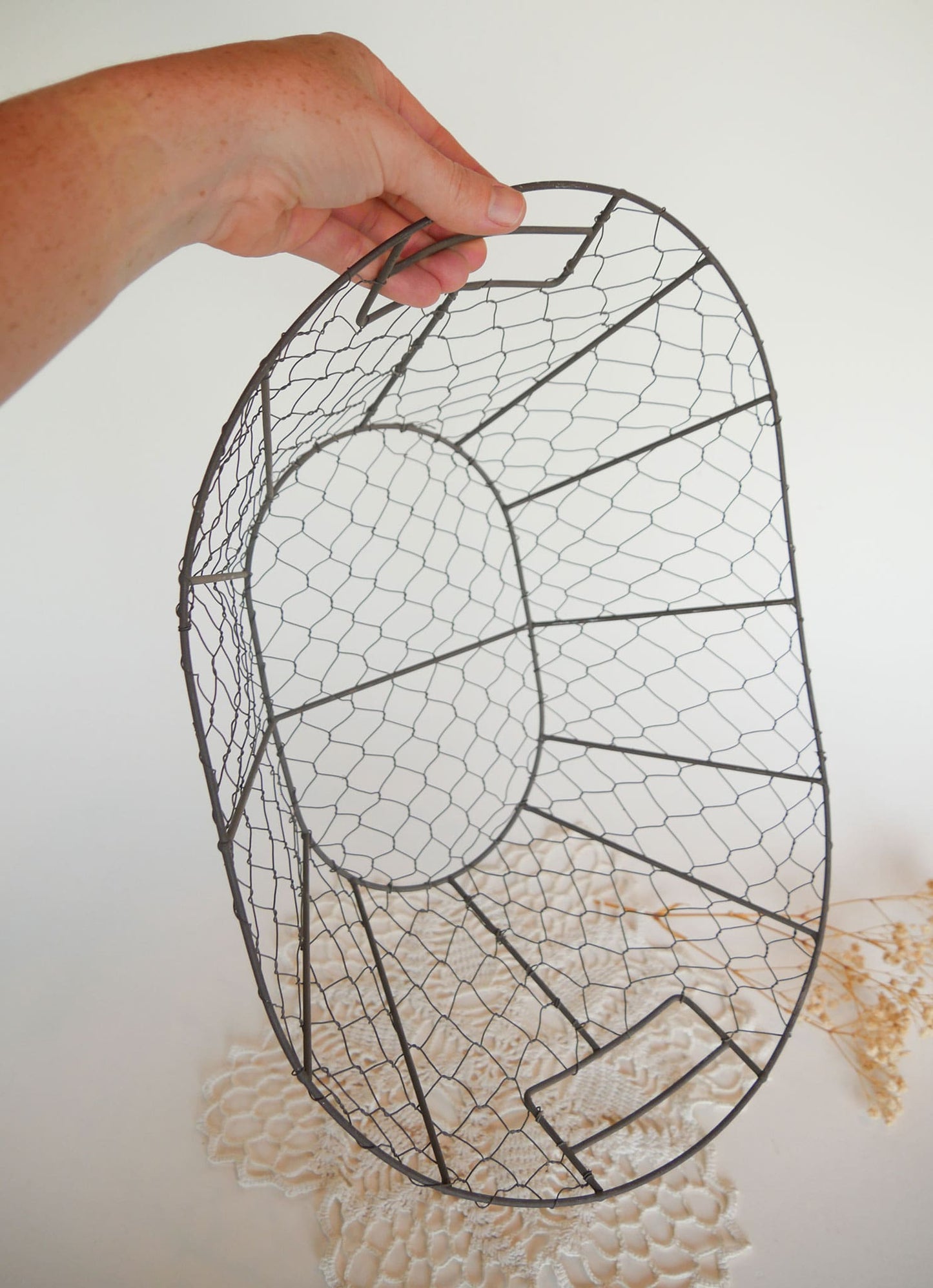 Vintage Farmhouse Wire Basket Vintage Wire Egg Basket Large Egg Basket Large Farmhouse Egg Basket Large Farmhouse Wire Basket