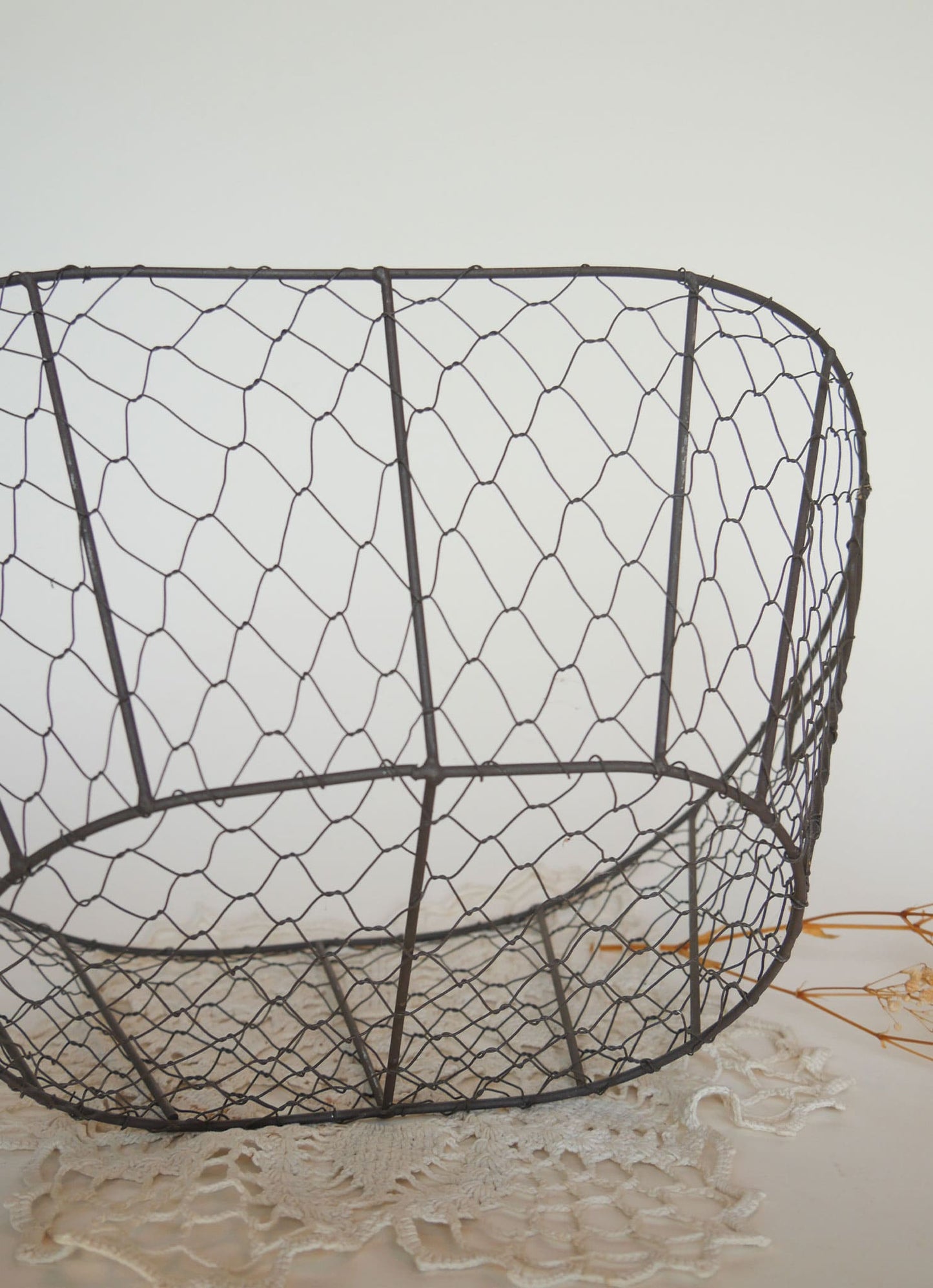 Vintage Farmhouse Wire Basket Vintage Wire Egg Basket Large Egg Basket Large Farmhouse Egg Basket Large Farmhouse Wire Basket