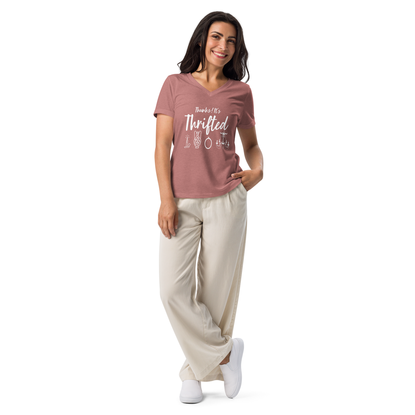 Thanks! It's Thrifted Relaxed Fit V-Neck Women's Tee
