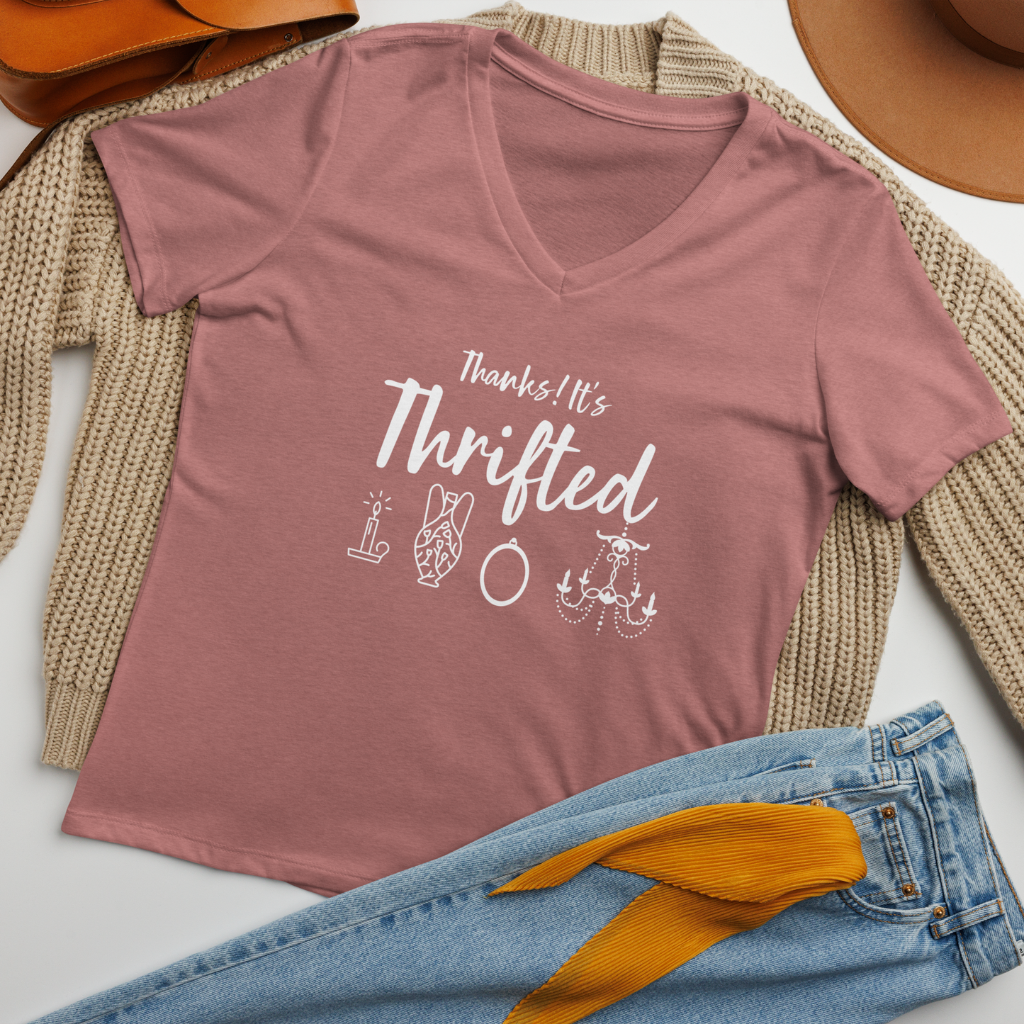 Thanks! It's Thrifted Relaxed Fit V-Neck Women's Tee