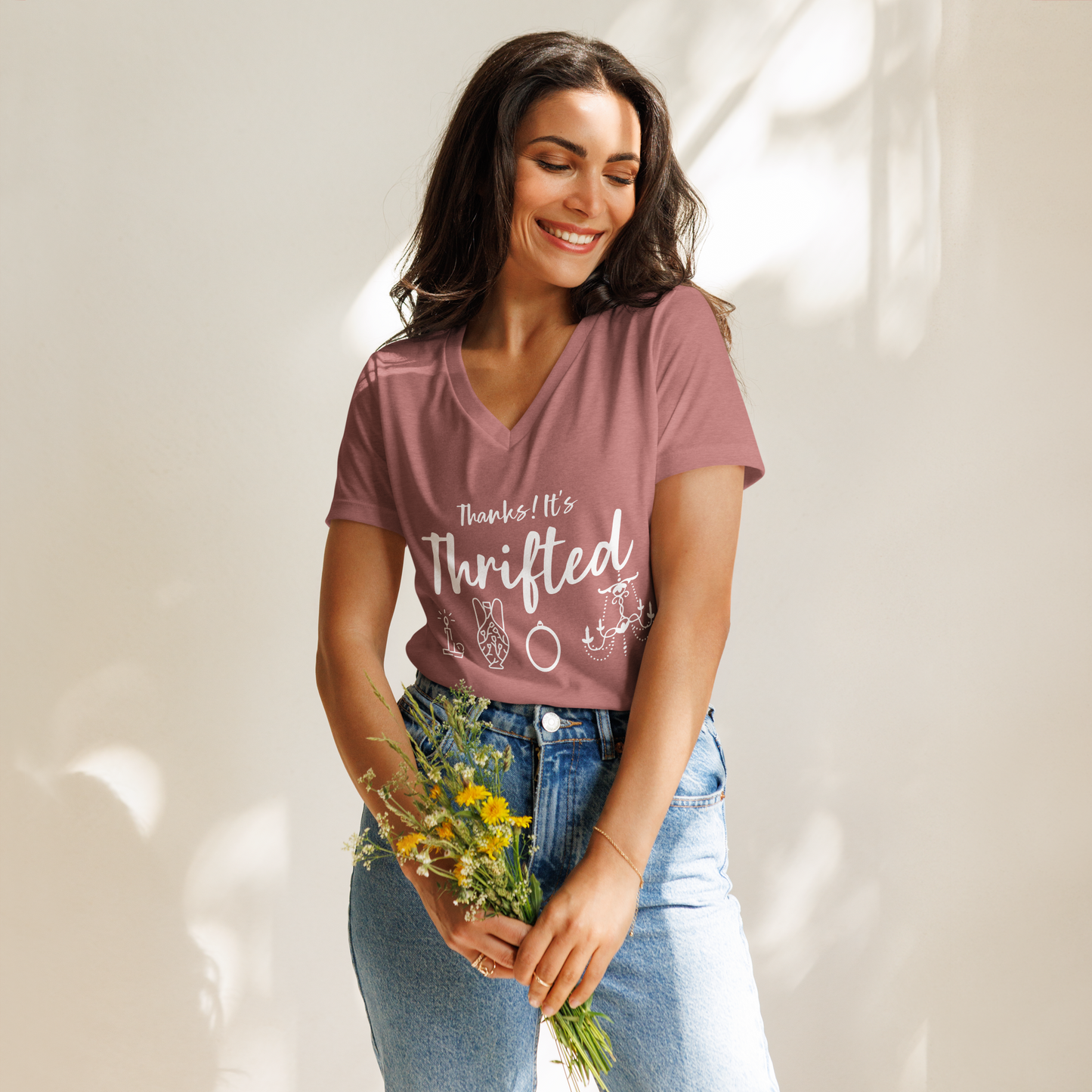 Thanks! It's Thrifted Relaxed Fit V-Neck Women's Tee