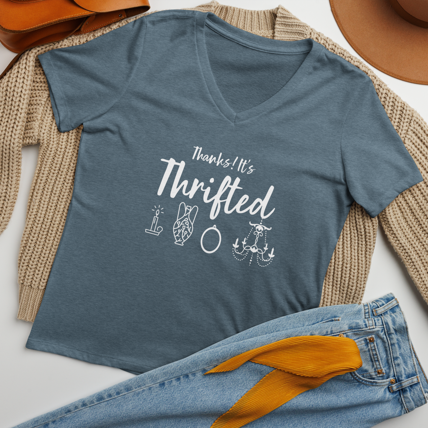 Thanks! It's Thrifted Relaxed Fit V-Neck Women's Tee