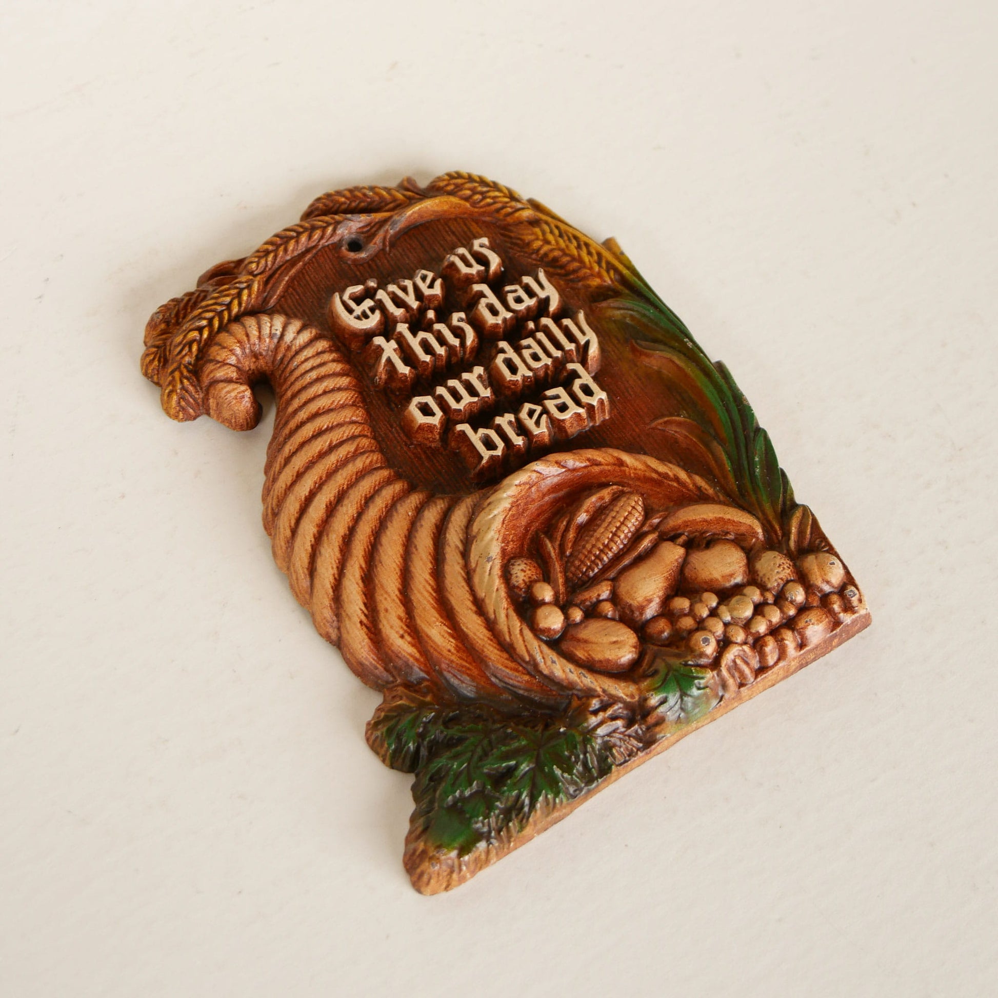Vintage Resin Daily Bread Wall Plaque, Vintage Give us this Day Plaque, Vintage daily Bread Wall Plaque, Vintage Homco Daily Bread Plaque, Homco Wall Decor