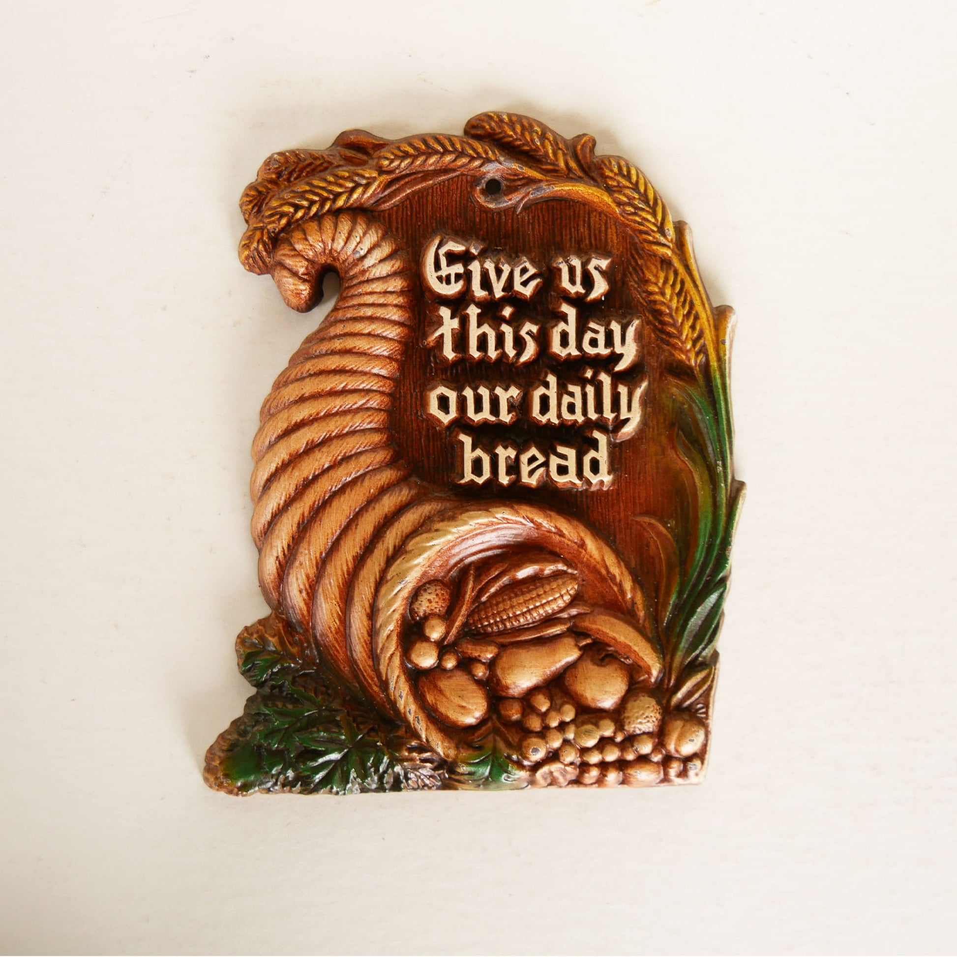Vintage Resin Daily Bread Wall Plaque, Vintage Give us this Day Plaque, Vintage daily Bread Wall Plaque, Vintage Homco Daily Bread Plaque, Homco Wall Decor