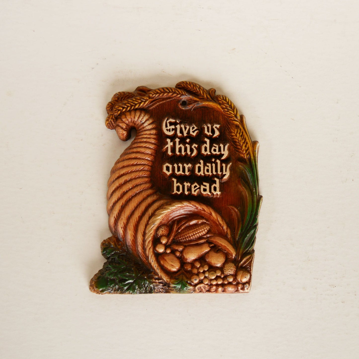 Vintage Resin Daily Bread Wall Plaque, Vintage Give us this Day Plaque, Vintage daily Bread Wall Plaque, Vintage Homco Daily Bread Plaque, Homco Wall Decor