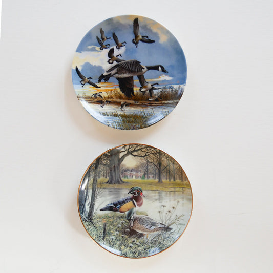 Vintage Knowles Decorative Bird Plates, Wood Duck and Goose, Vintage Decorative Plates, Vintage Decorative Bird Plates, Vintage Home Decor, Vintage Wall Decor