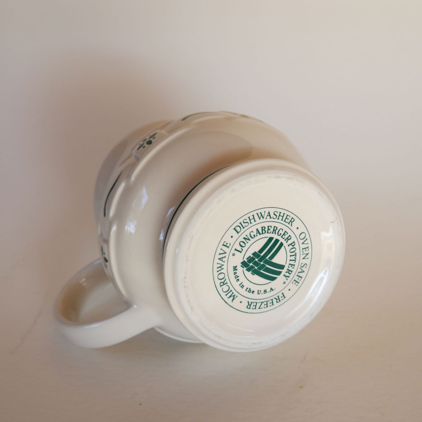 32oz Longaberger Pottery Pitcher, Woven Traditions Heritage Green Pattern, Vintage Longaberger Pottery Pitcher, Vintage Pottery Pitcher, Vintage Farmhouse Pitcher, Vintage Cottagecore Pitcher, Vintage Cottage Pitcher, Cottagecore Kitchen Decor