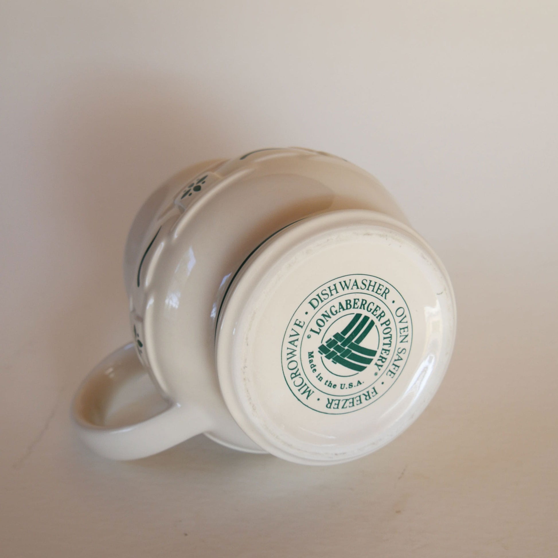 32oz Longaberger Pottery Pitcher, Woven Traditions Heritage Green Pattern, Vintage Longaberger Pottery Pitcher, Vintage Pottery Pitcher, Vintage Farmhouse Pitcher, Vintage Cottagecore Pitcher, Vintage Cottage Pitcher, Cottagecore Kitchen Decor