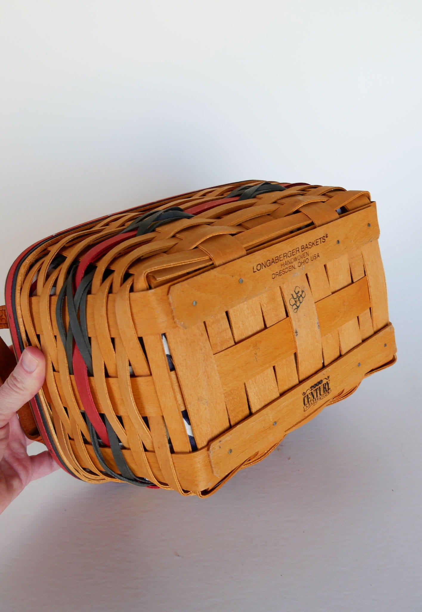 Longaberger All American Sparkler Basket withCaddy Insert, Longaberger 4th of July Basket, Vintage Longaberger American Flag Basket, Vintage Longaberger Striped Basket, Vintage Longaberger Basket Star Handles, Longaberger Utensil Caddy