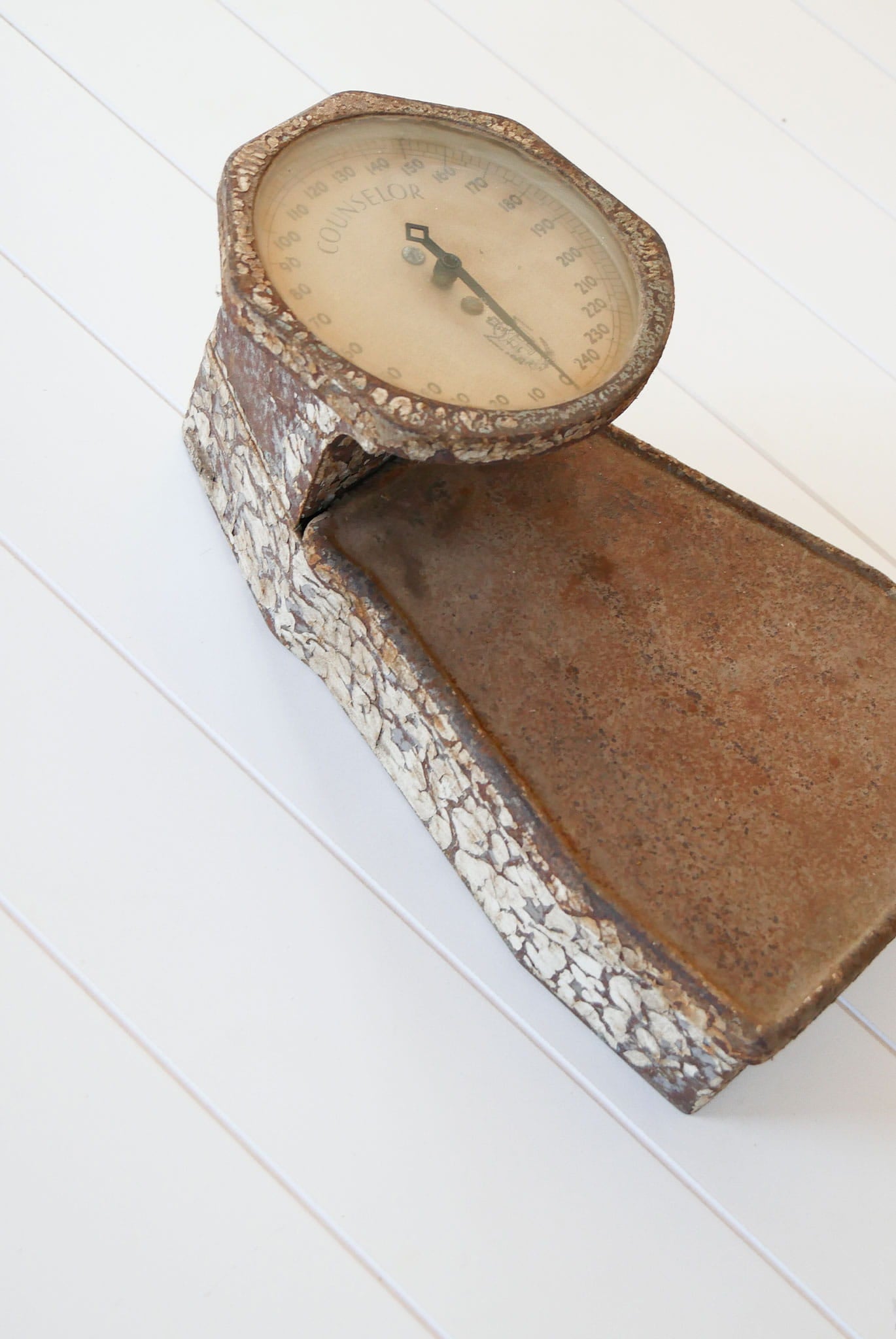 Antique Rustic Chippy Counselor 240lb Scale, Antique Counselor Scale, Antique Floor Scale, Rustic Vintage Scale, Antique 240lb Scale, Vintage Home Decor