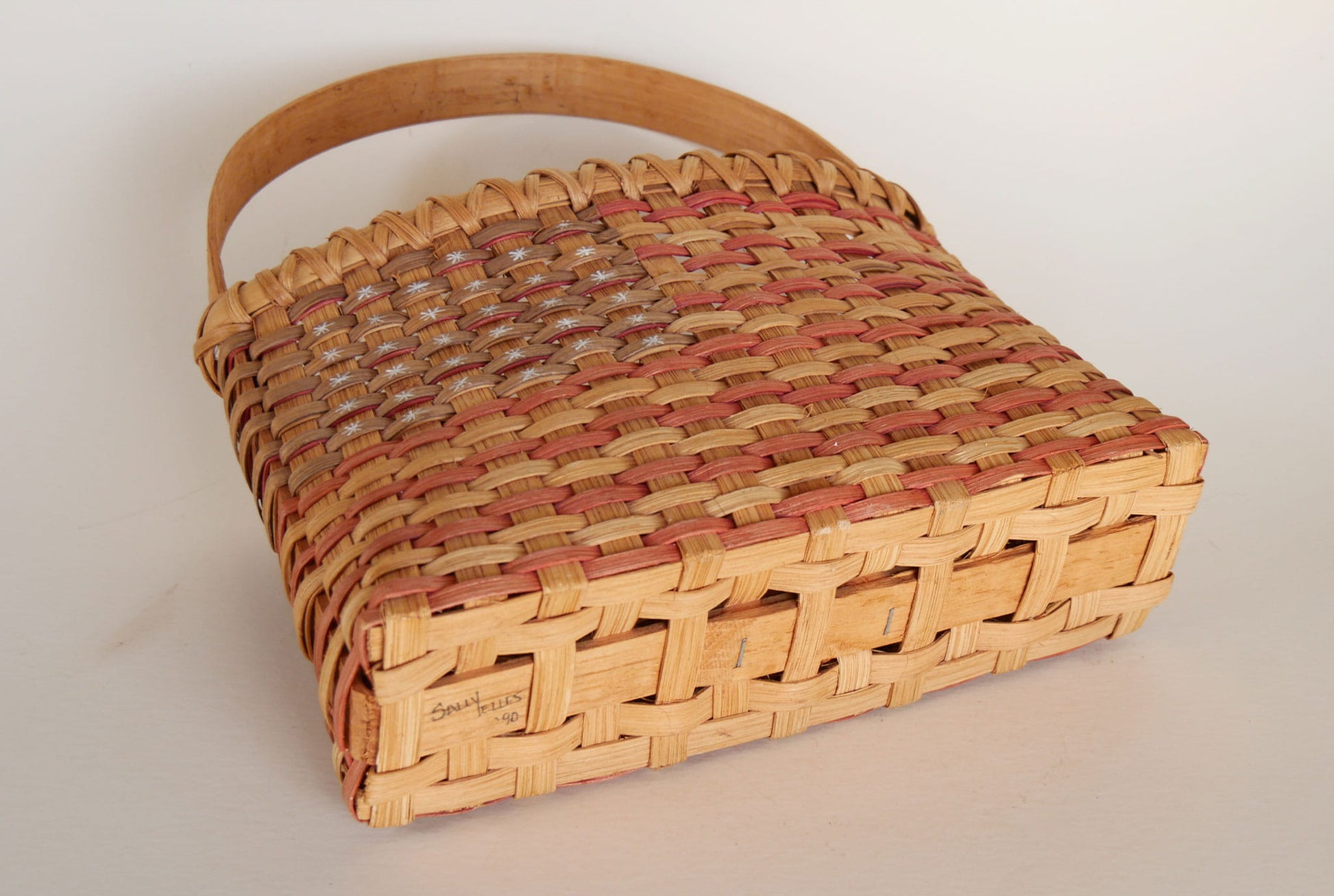 Vintage American Flag Basket, Vintage Wicker Flag Basket, Vintage American Flag Painted Basket, Vintage Fourth of July Baskets, Vintage American Flag Basket