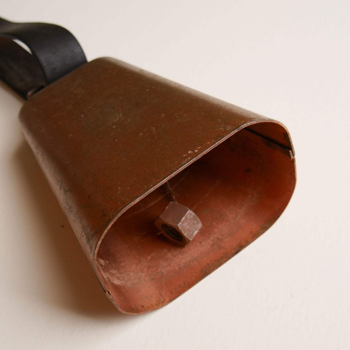 Antique Copper Cow Bell with Black Leather Strap, Antique Cow Bell, Vintage Cow Bell, Vintage Copper Cow Bell, Antique Copper Cow Bell with Strap, Antique Farmhouse Decor