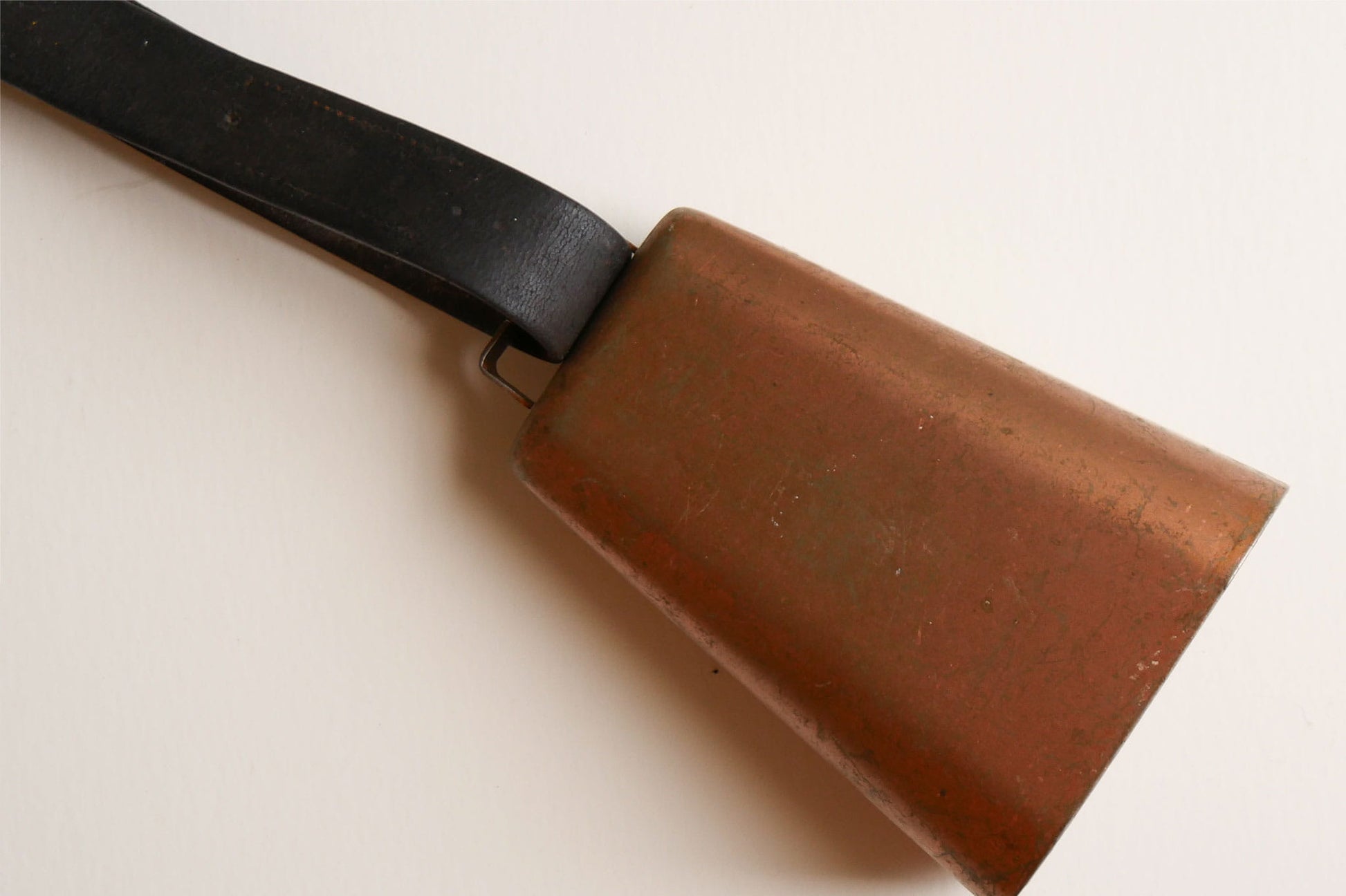 Antique Copper Cow Bell with Black Leather Strap, Antique Cow Bell, Vintage Cow Bell, Vintage Copper Cow Bell, Antique Copper Cow Bell with Strap, Antique Farmhouse Decor