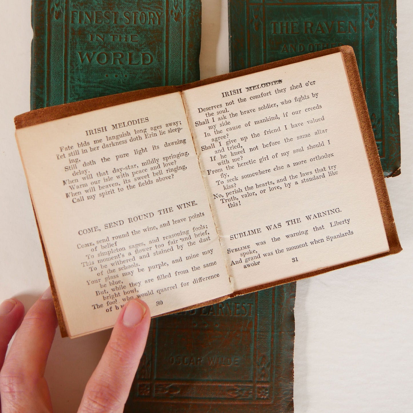 Antique-Little-Leather-Library-Green-Leatherette-Mini-Book-Collection, Mini Vintage Book Collection, Vintage Little Leather Library Book Collection, Mini Apothecary Books, Vintage Apothecary Decor
