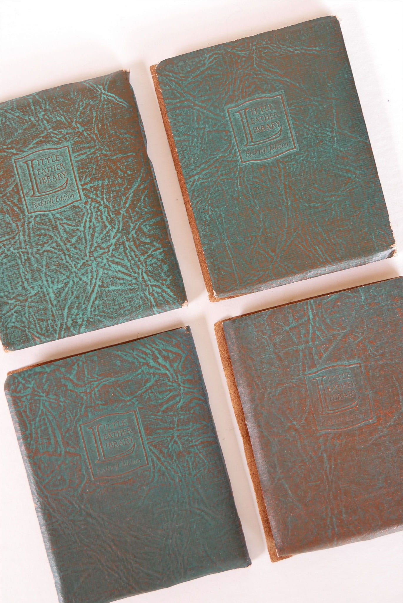 Antique-Little-Leather-Library-Green-Leatherette-Mini-Book-Collection, Mini Vintage Book Collection, Vintage Little Leather Library Book Collection, Mini Apothecary Books, Vintage Apothecary Decor